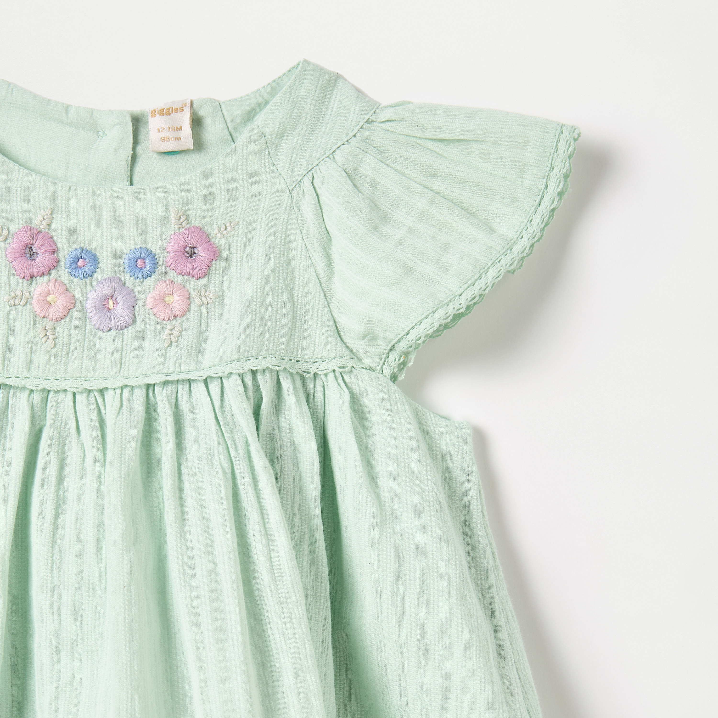 Giggles Embroidered Dress with Flutter Sleeves-baby-girls-clothing-blousesandshirts-image-3