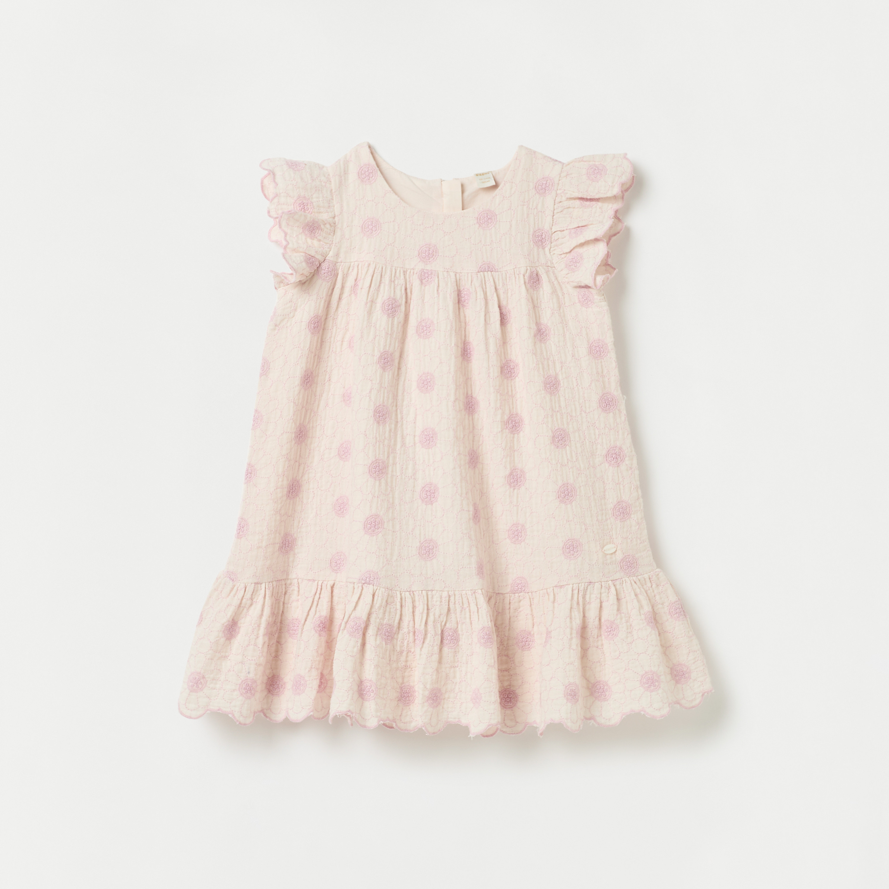 Juniors All-Over Floral Embroidered A-line Dress with Ruffle Sleeves-baby-girls-clothing-dressesandjumpsuits-image-1