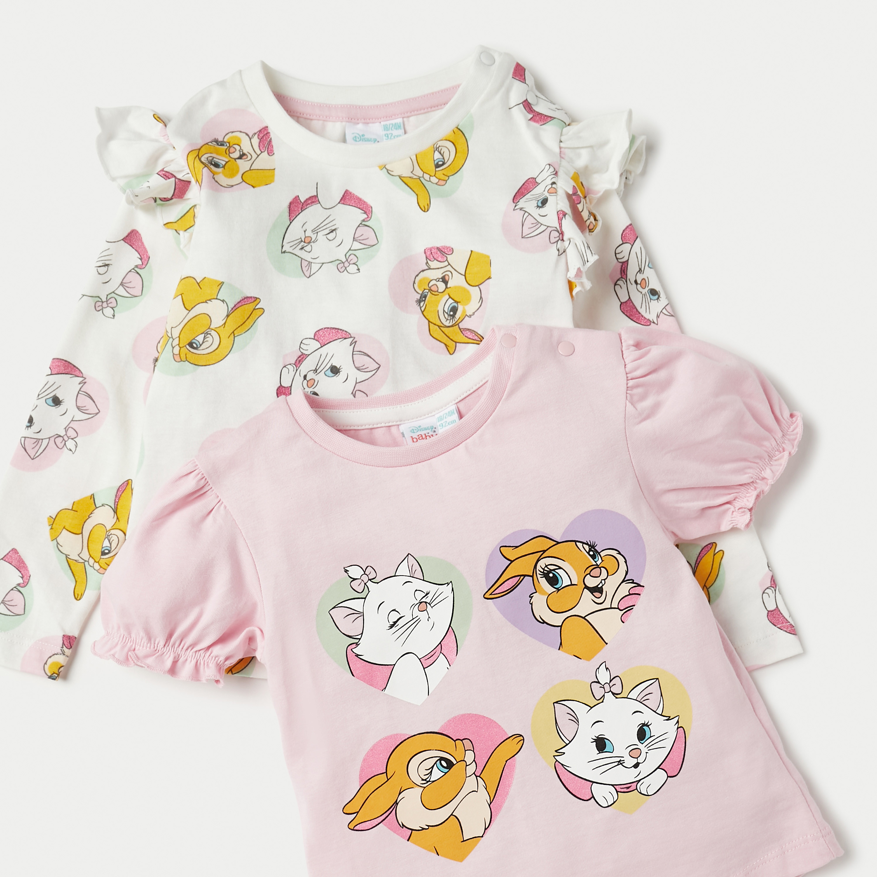 Disney Marie Cat Print T-shirt - Set of 2-baby-girls-clothing-multipacks-image-4