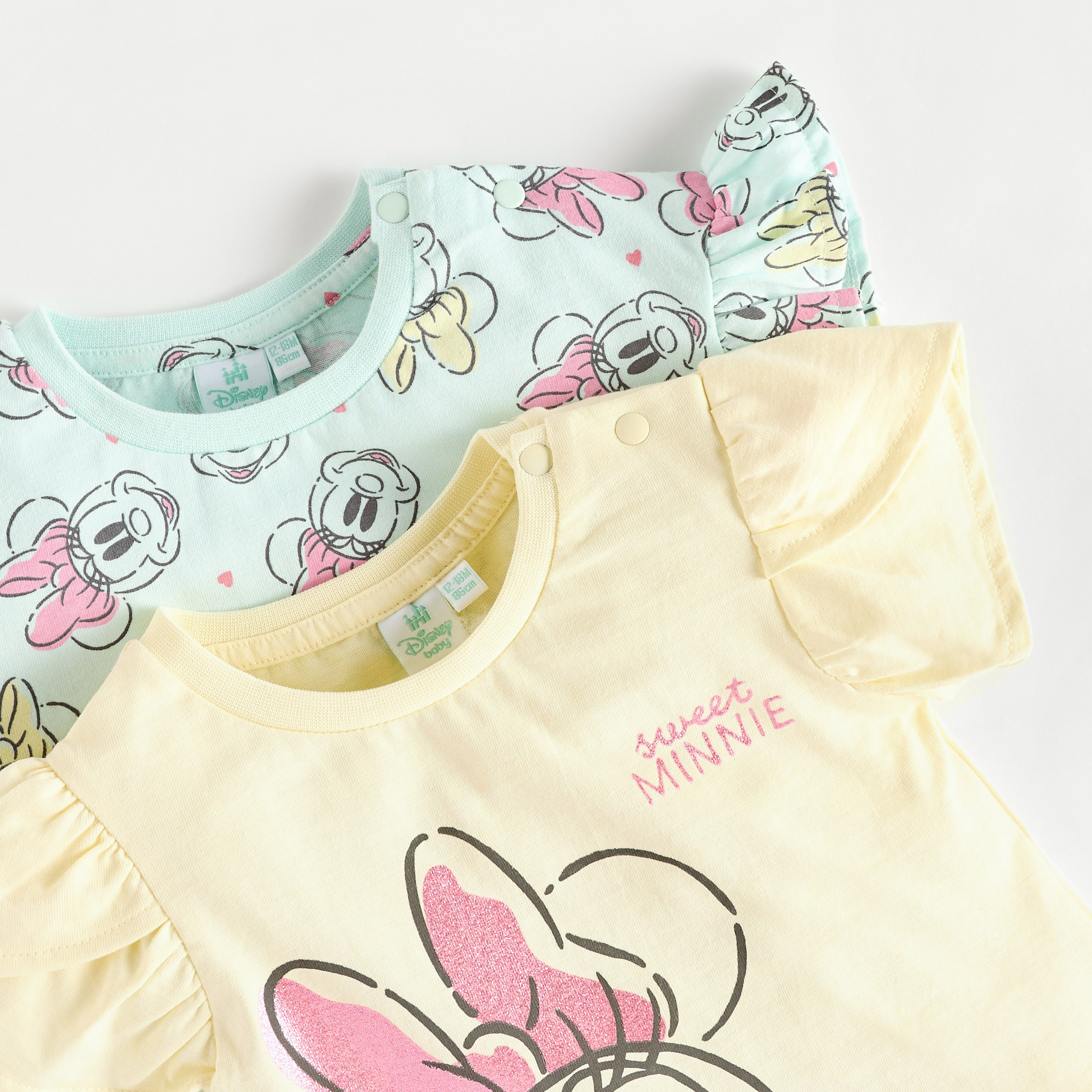 تيشيرتات إيه لاين بأكمام قصيرة وطبعات ميني ماوس من ديزني - طقم من قطعتين-baby-girls-clothing-multipacks-image-4
