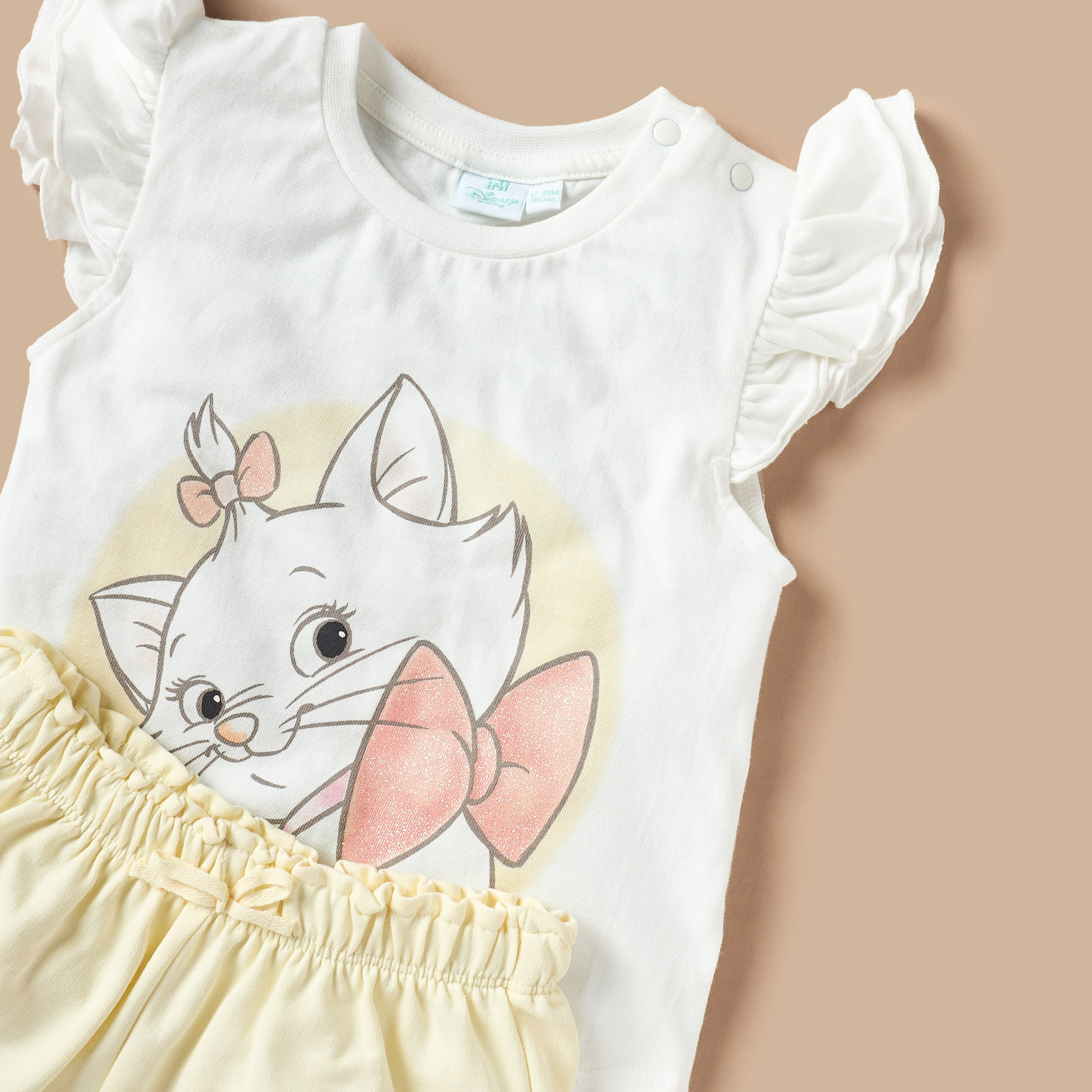 Disney Marie Print Ruffled Top and Shorts Set-baby-girls-clothing-setsandcoords-image-4
