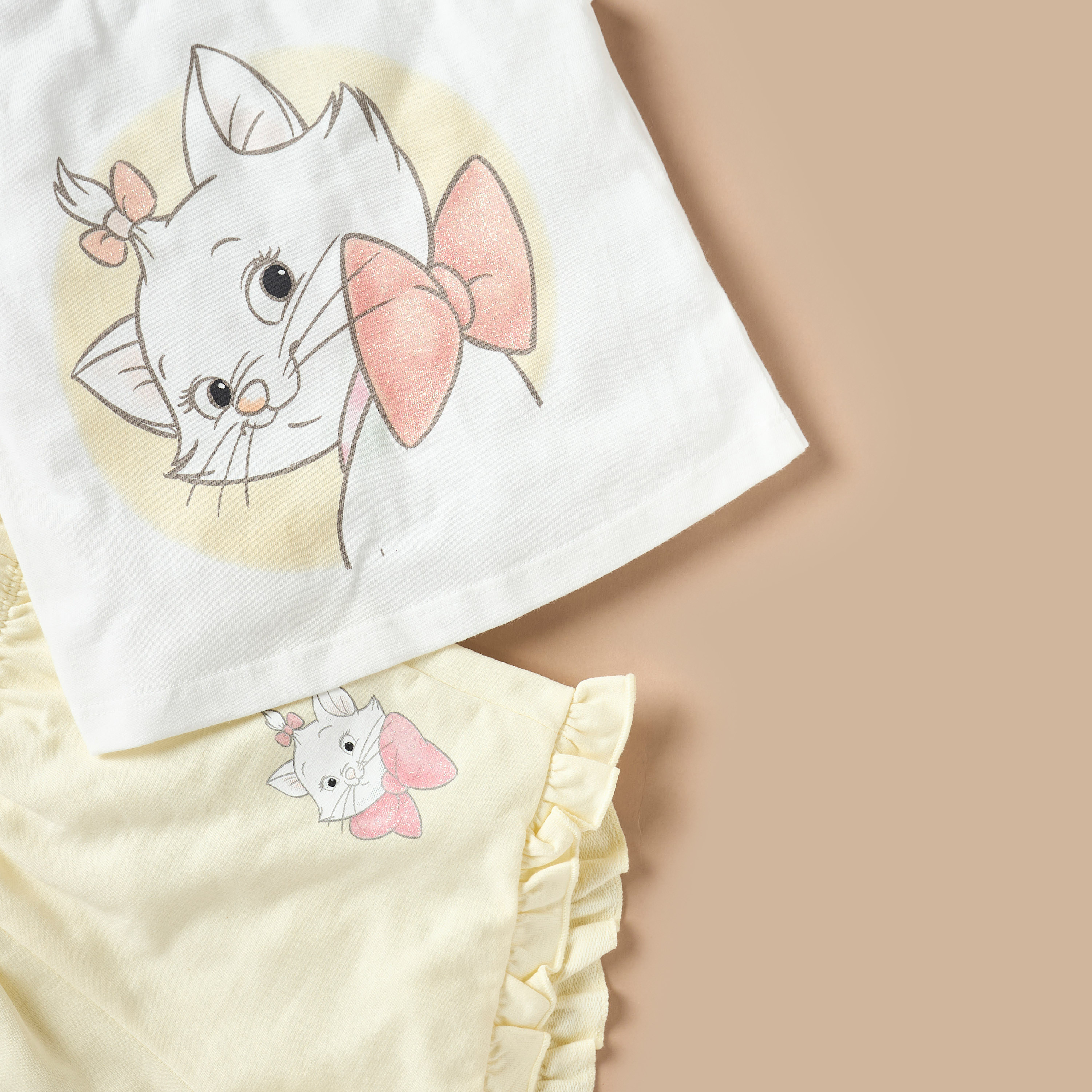 Disney Marie Print Ruffled Top and Shorts Set-baby-girls-clothing-setsandcoords-image-5
