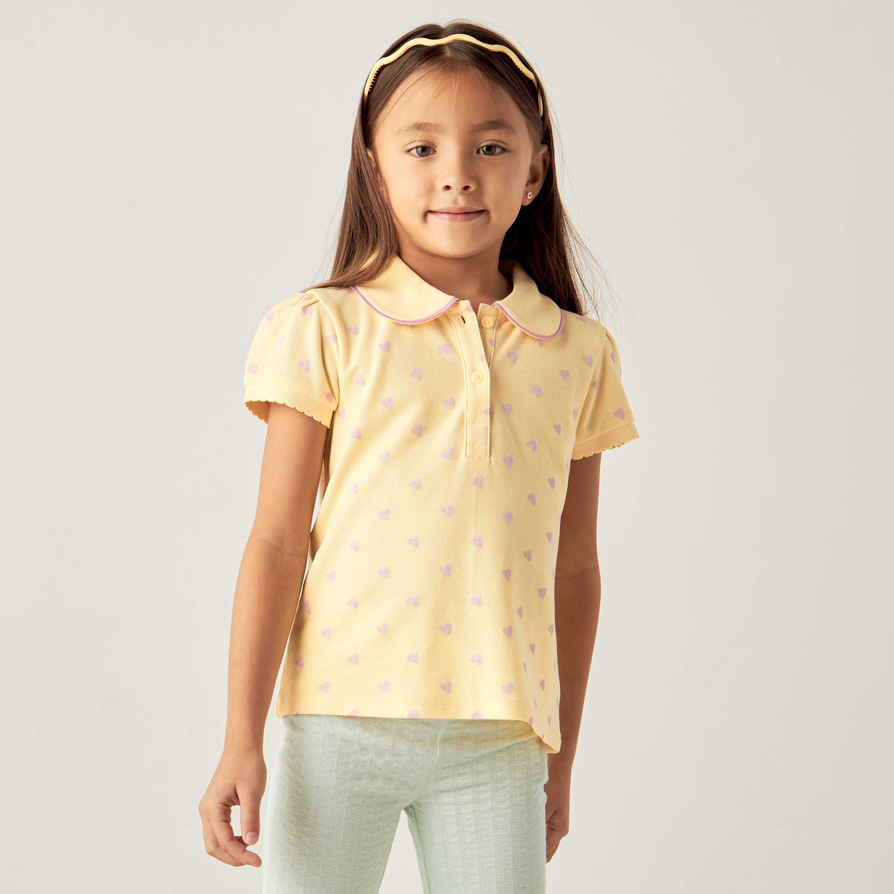 تيشيرت بولو بأكمام قصيرة وطبعات من جونيورز-girls-clothing-tshirts-image-1