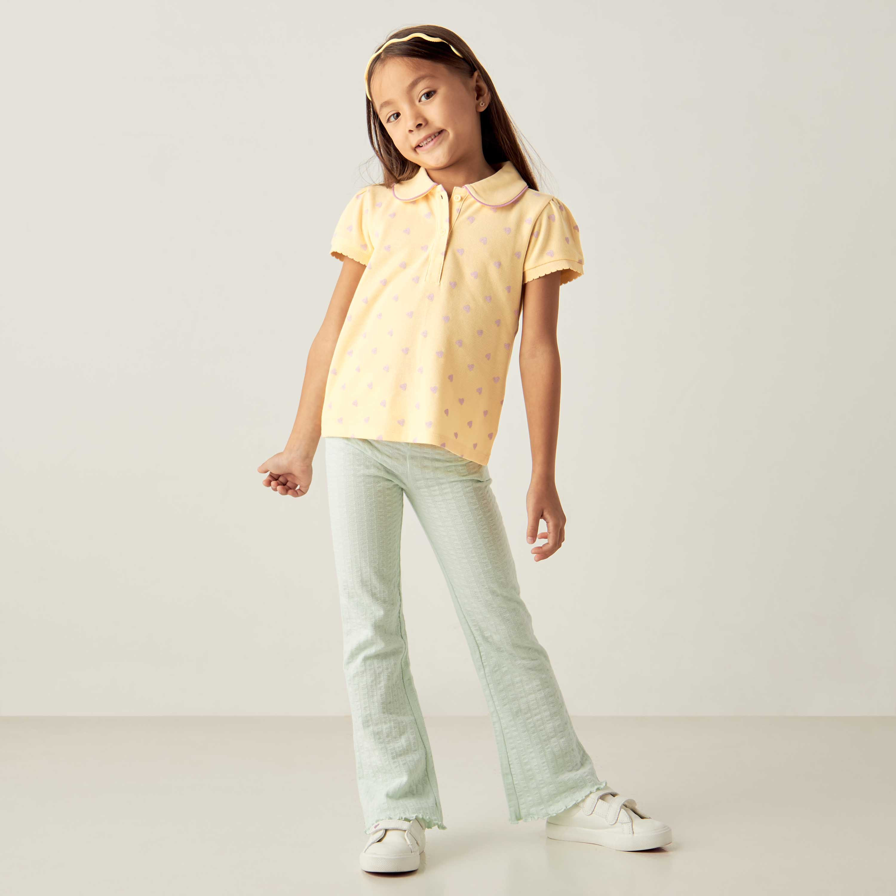 تيشيرت بولو بأكمام قصيرة وطبعات من جونيورز-girls-clothing-tshirts-image-2
