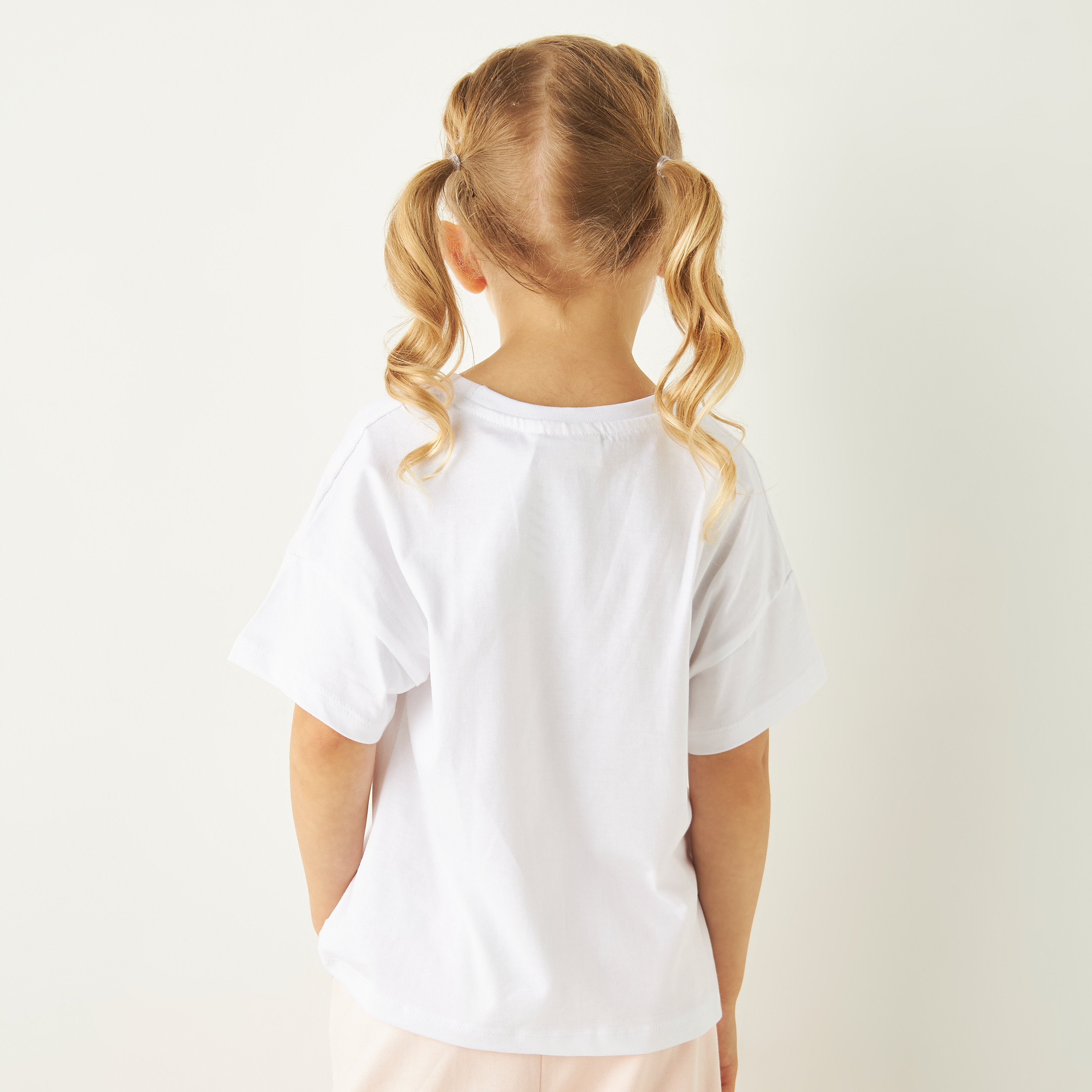 Juniors Unicorn Print T-shirt with Short Sleeves-girls-clothing-tshirts-image-3