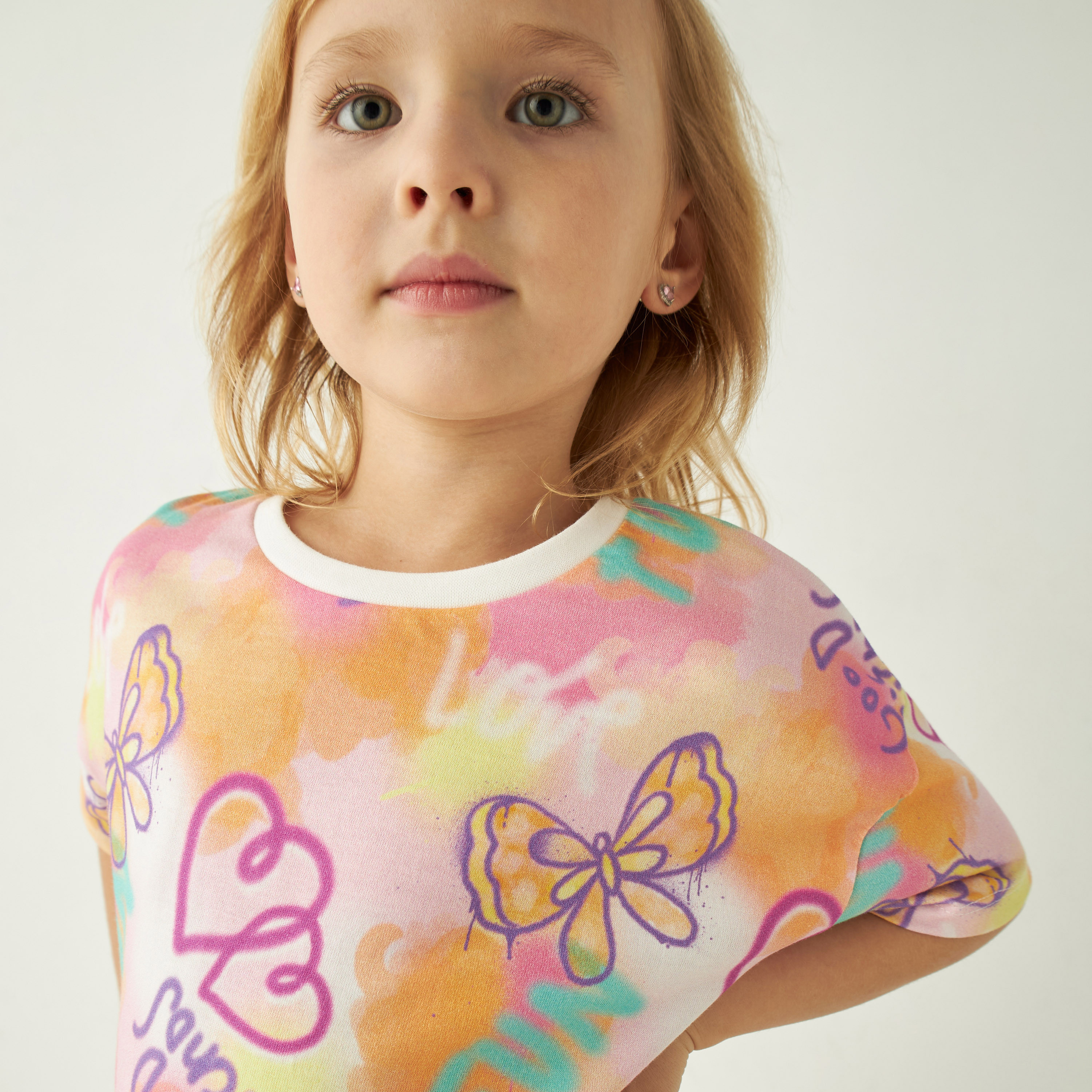 Juniors All-Over Print T-shirt with Crew Neck-girls-clothing-tshirts-image-4