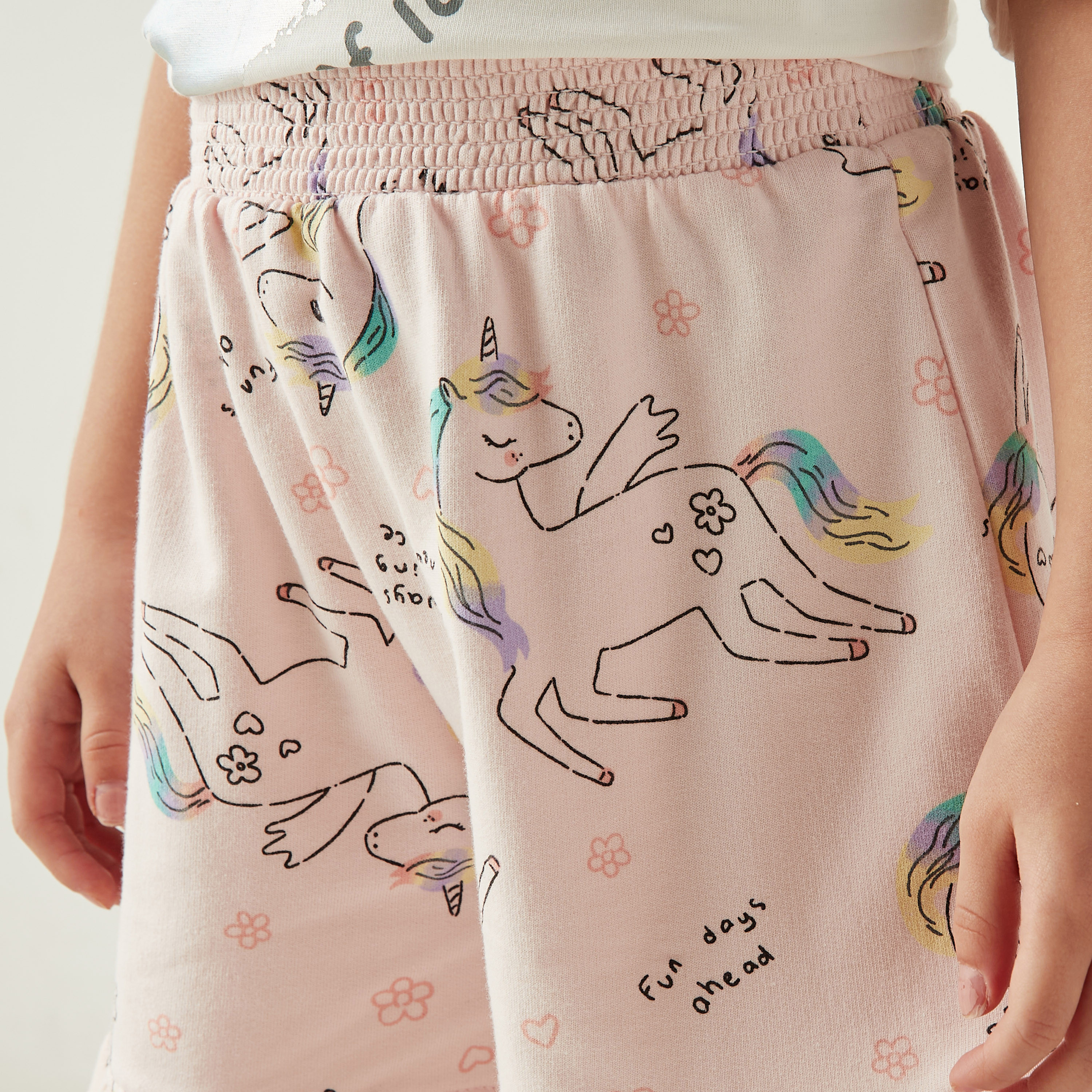 Juniors Assorted Shorts with Elasticated Waistband and Ruffle Detail - Set of 3-girls-clothing-bottoms-shorts-image-4