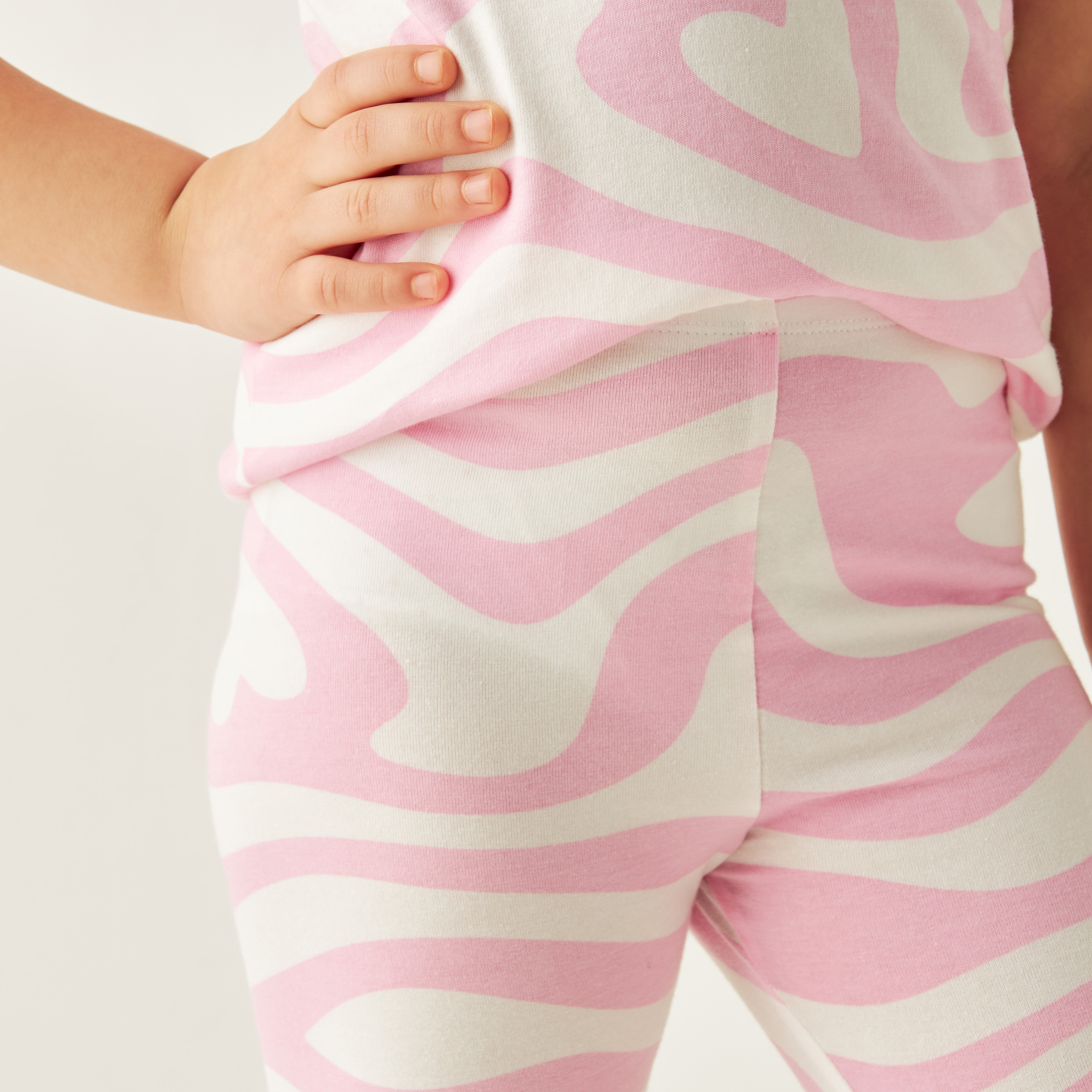 Juniors All-Over Printed Leggings with Elasticated Waistband-baby-girls-clothing-bottoms-leggings-image-3