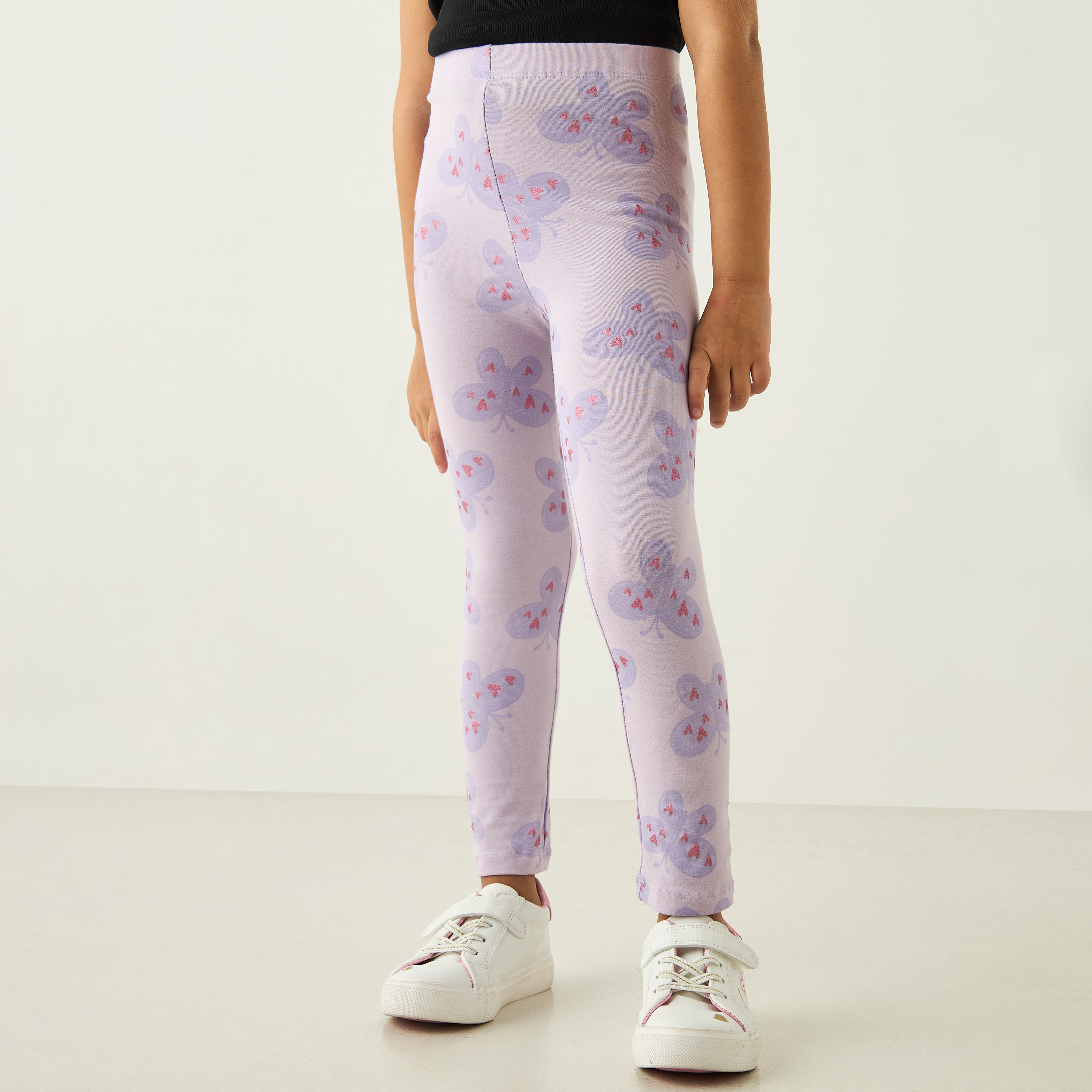 Juniors Assorted Leggings with Elasticated Waistband - Set of 3-baby-girls-clothing-bottoms-leggings-image-5