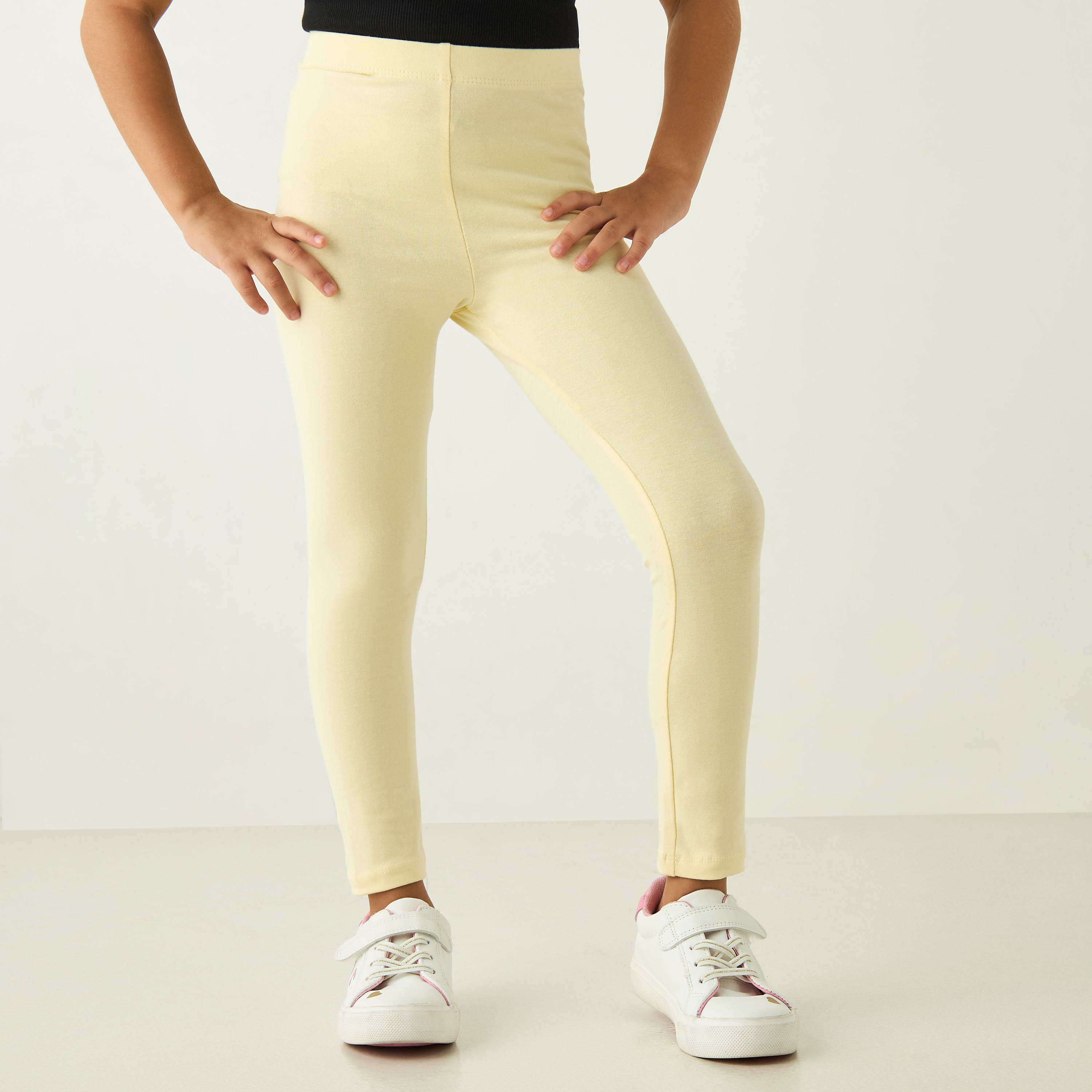 Juniors Assorted Leggings with Elasticated Waistband - Set of 3-baby-girls-clothing-bottoms-leggings-image-6