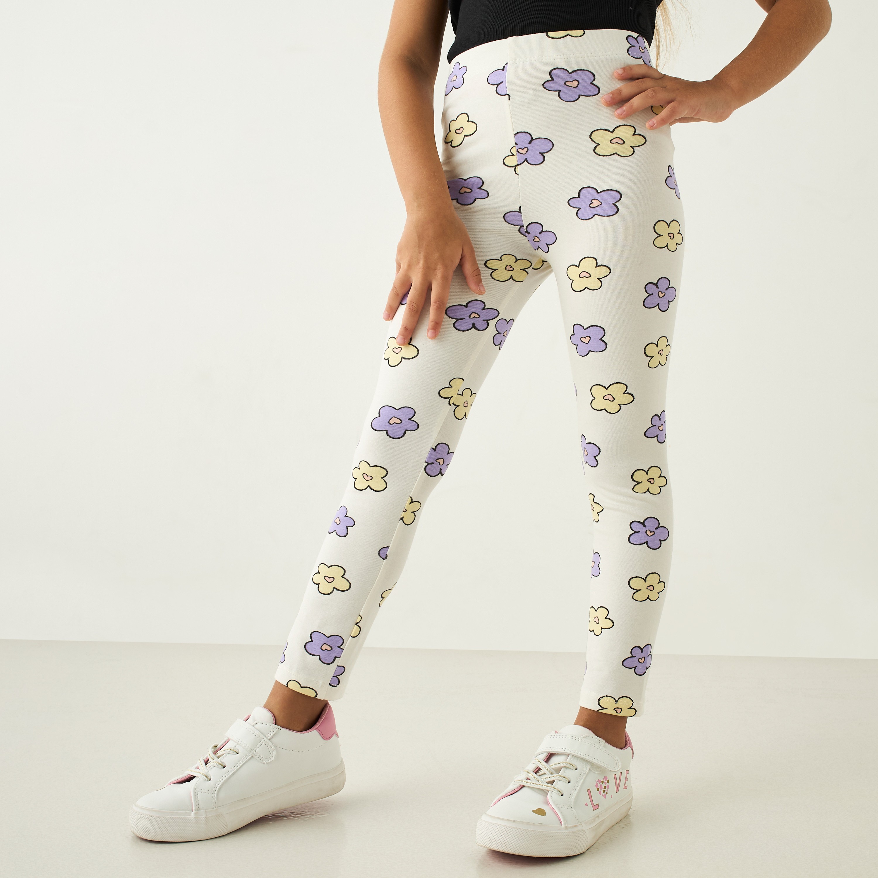 Juniors Assorted Leggings with Elasticated Waistband - Set of 3-baby-girls-clothing-bottoms-leggings-image-7