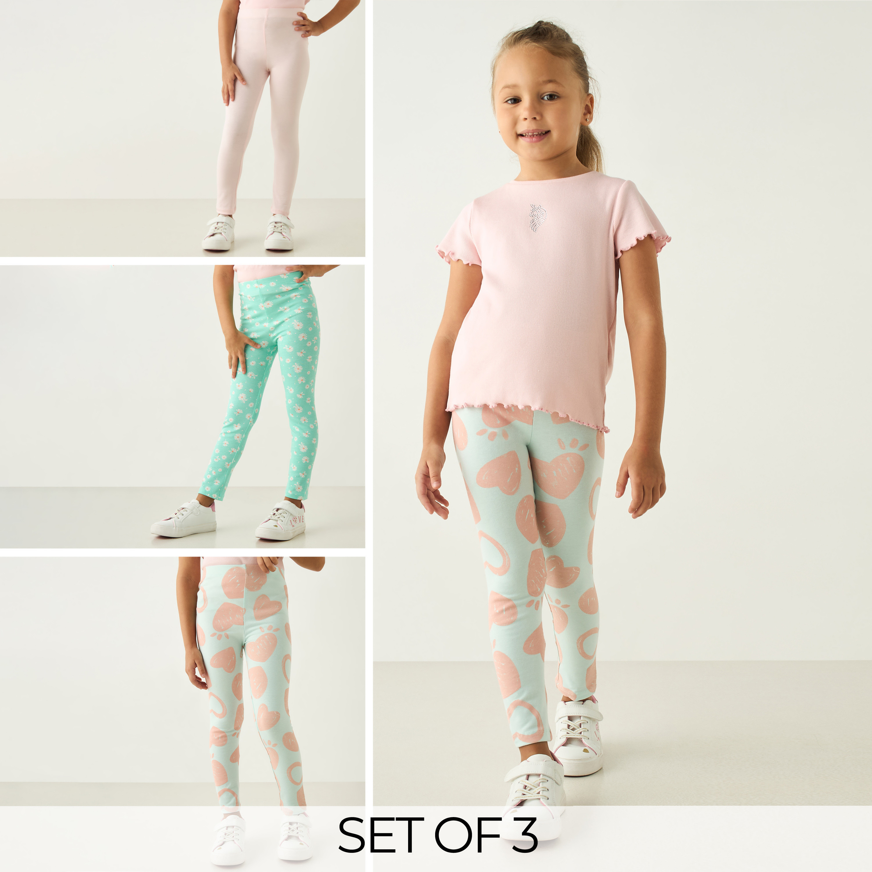 Buy Juniors Assorted Leggings with Elasticated Waistband Set of 3 Online Mothercare Bahrain