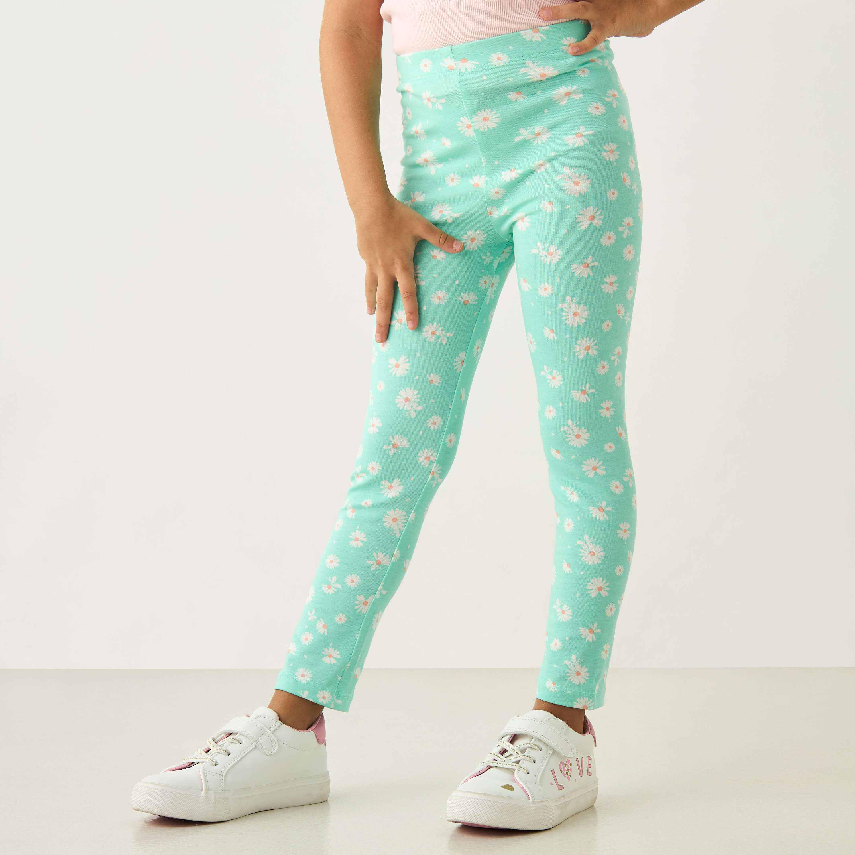 بنطلونات ليقنز متنوعة بخصر مطّاطي من جونيورز - طقم من 3 قطع-baby-girls-clothing-bottoms-leggings-image-6