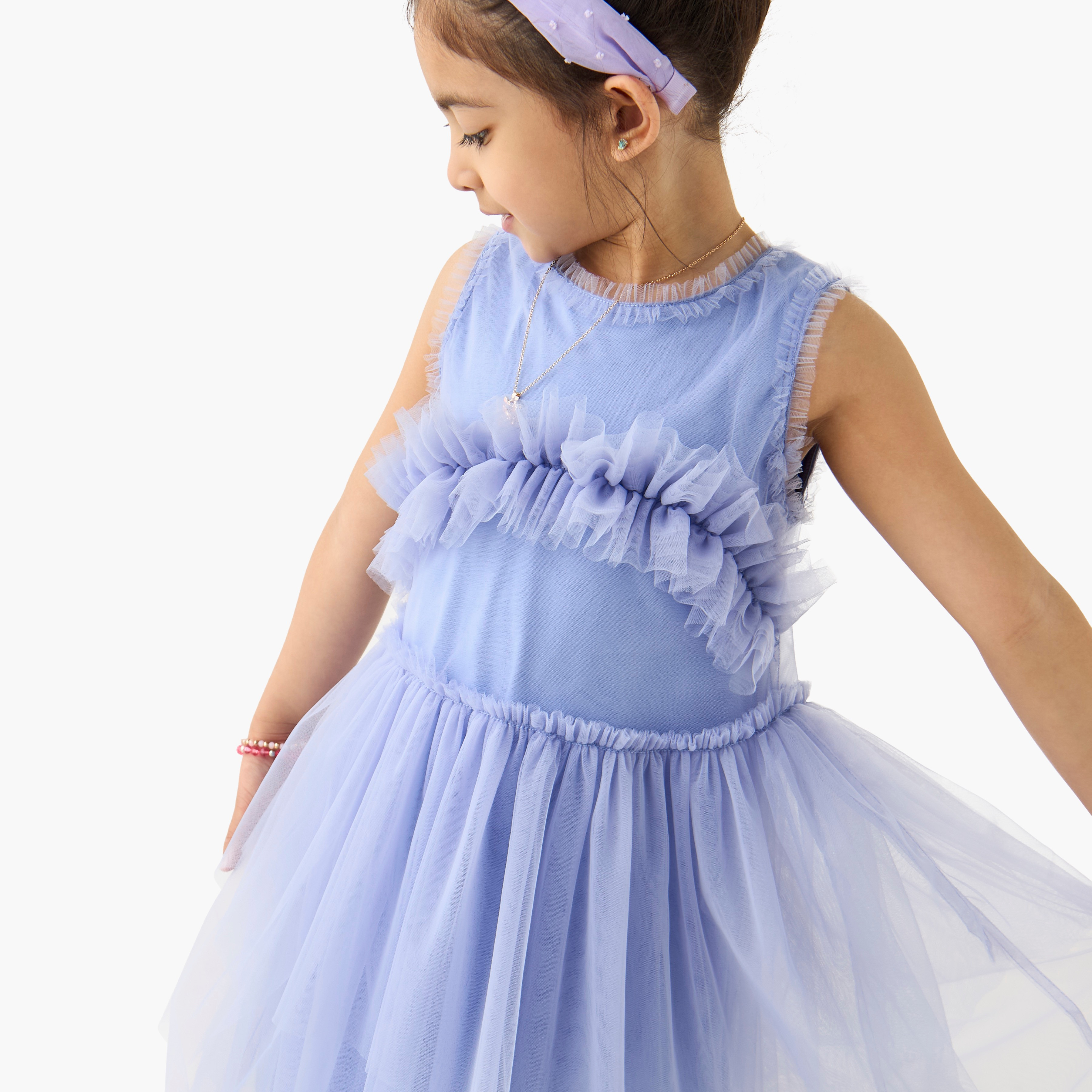 Juniors Textured Sleeveless Dress with Button Closure-girls-clothing-dressesandjumpsuits-image-5