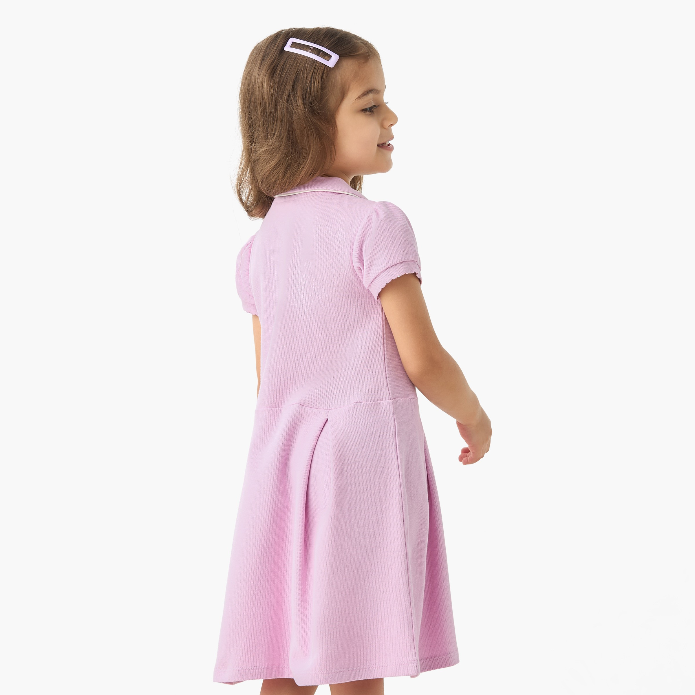 Juniors Solid A-line Dress with Collar and Short Sleeves-girls-clothing-dressesandjumpsuits-image-3