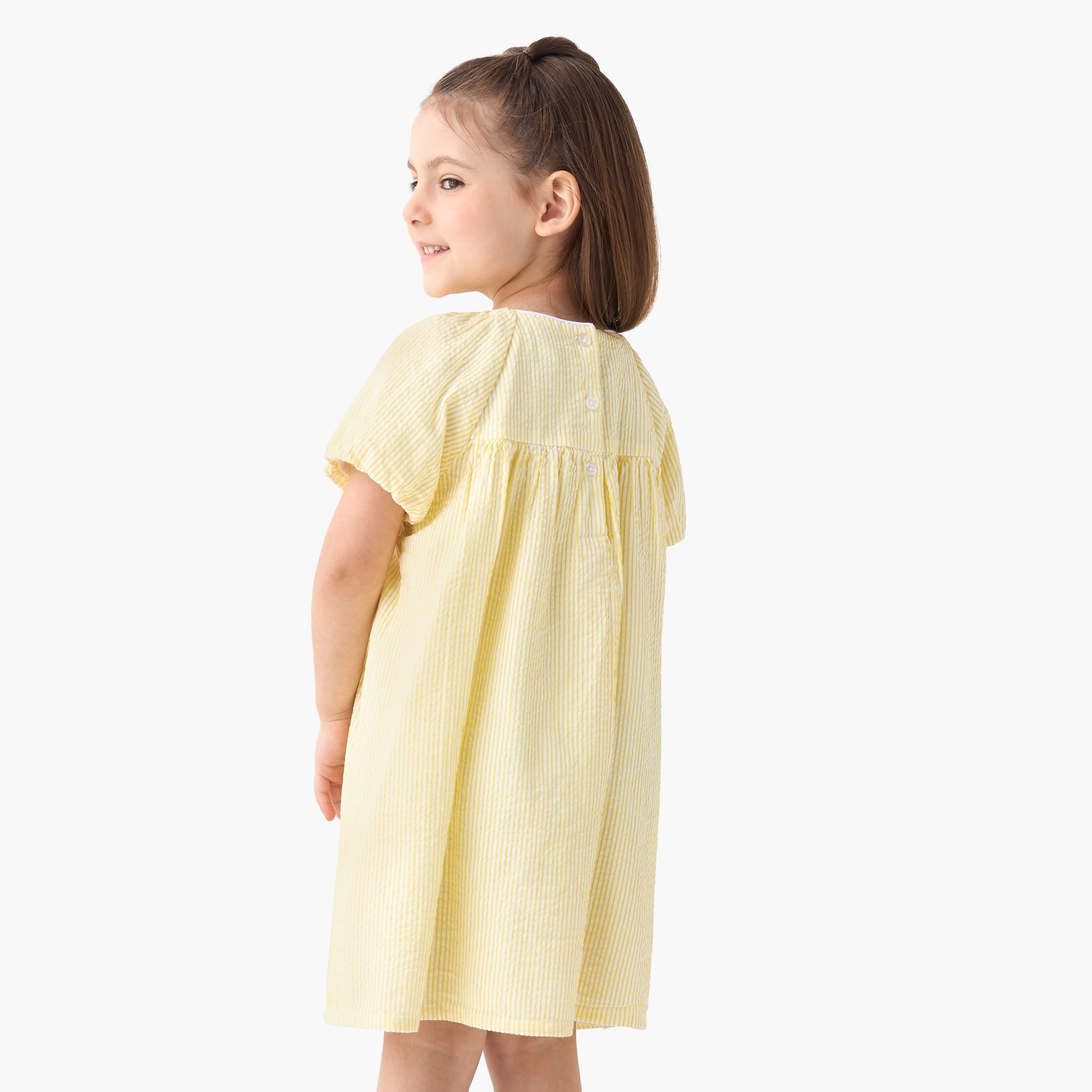 Juniors Striped Dress with Short Sleeves and Bow Detail-girls-clothing-dressesandjumpsuits-image-3