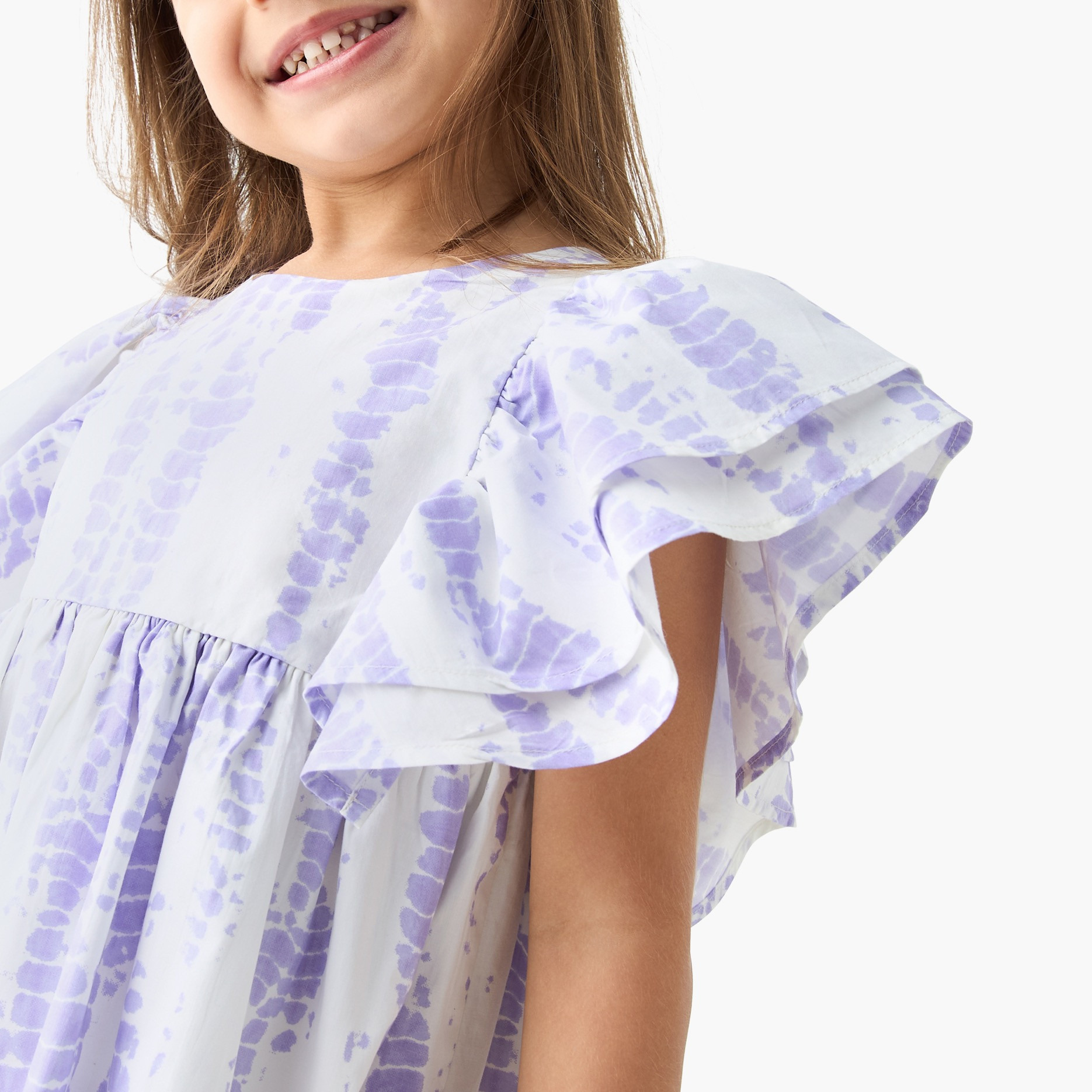 Juniors All-Over Tie-Dye Print A-line Dress with Flutter Sleeves-girls-clothing-dressesandjumpsuits-image-4