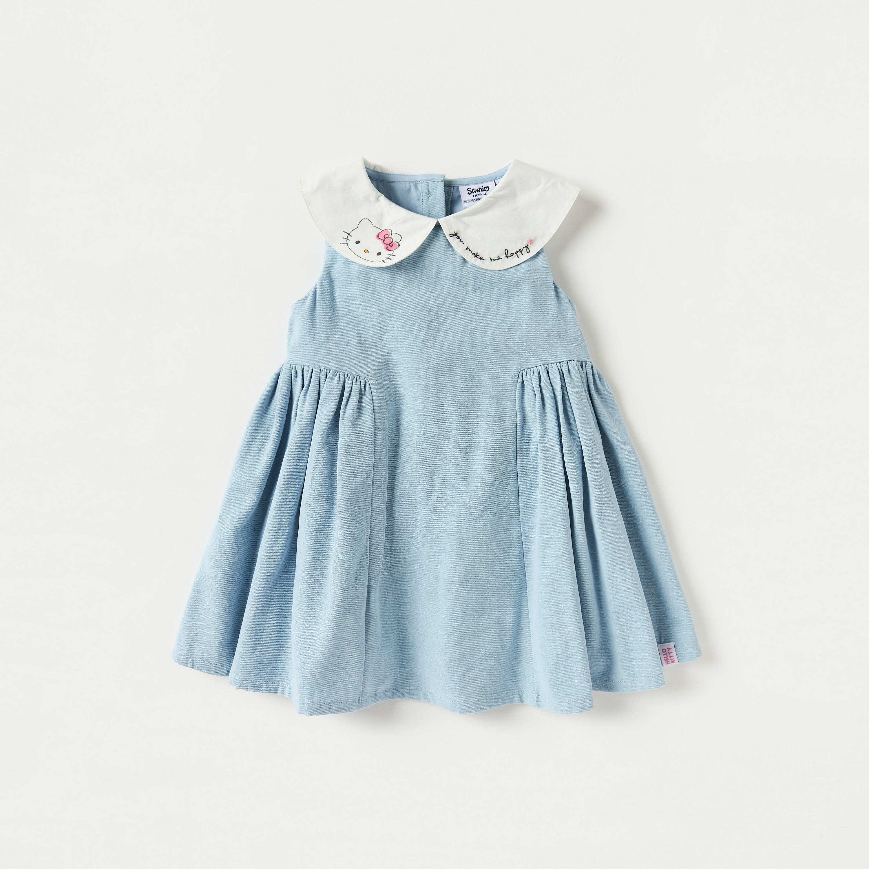 Juniors Hello Kitty Print Sleeveless A-line Dress with Headband-girls-clothing-dressesandjumpsuits-image-2
