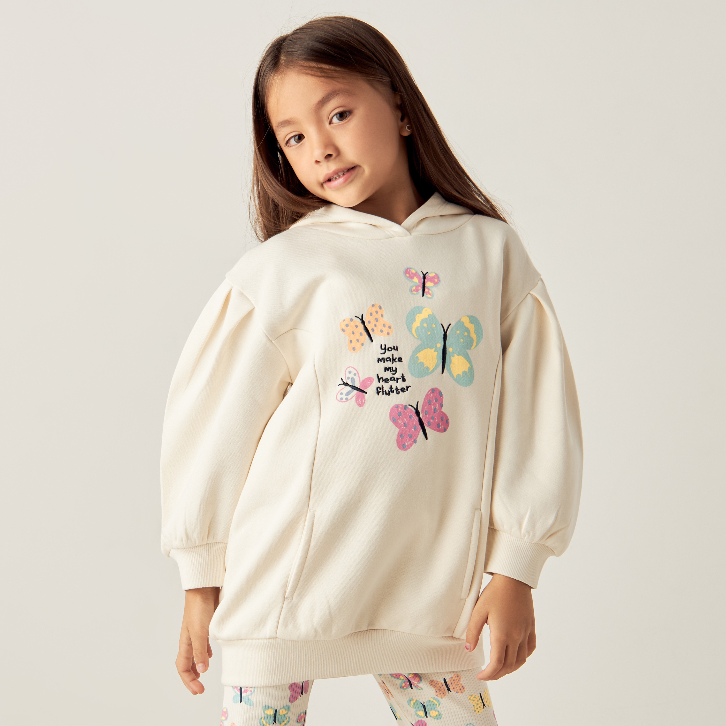 Juniors Butterfly Print Hoodie and Leggings Set-baby-girls-clothing-setsandcoords-image-2