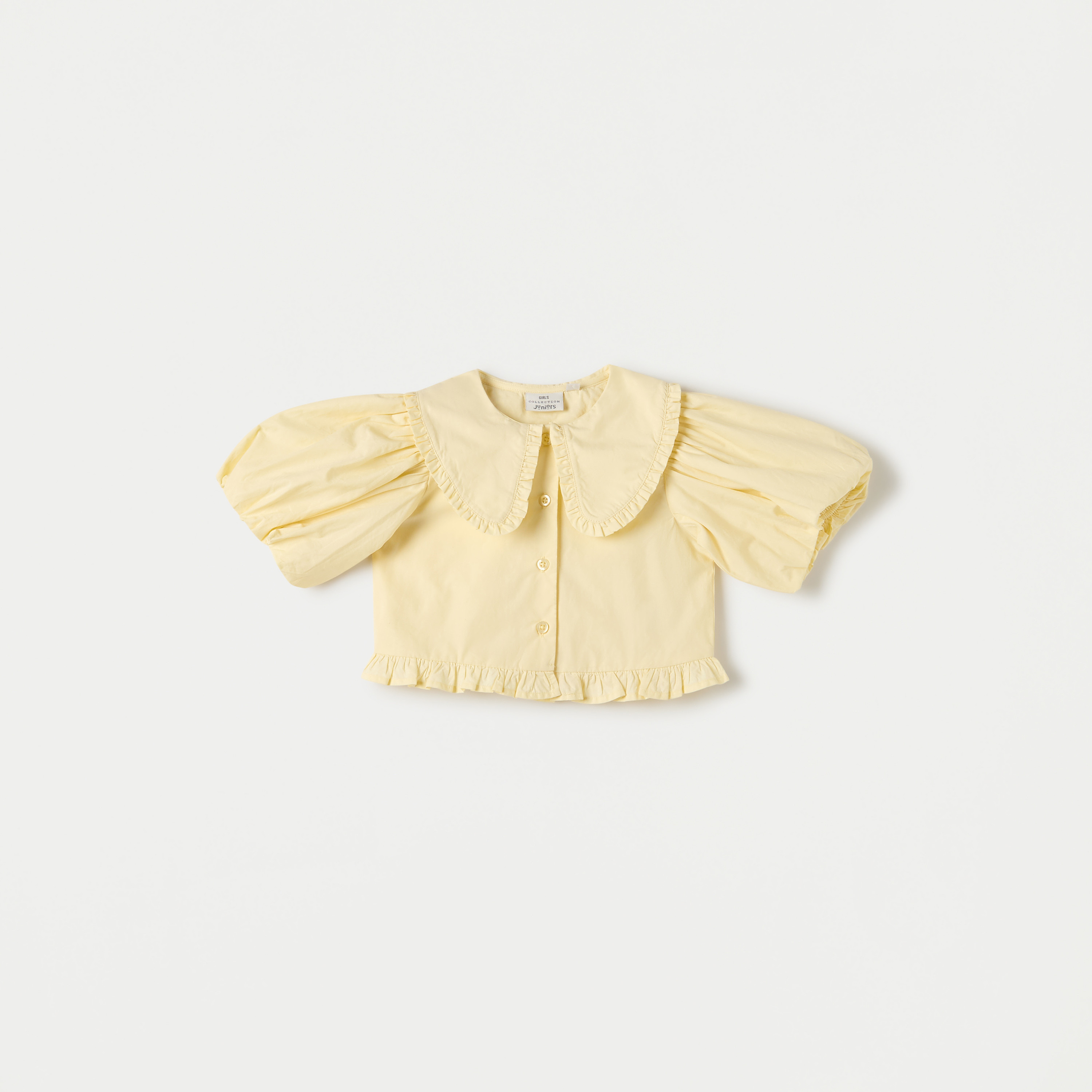 بلوزة إيه لاين بياقة بيتر بان وتفاصيل كشكش من جونيورز-baby-girls-clothing-blousesandshirts-image-4