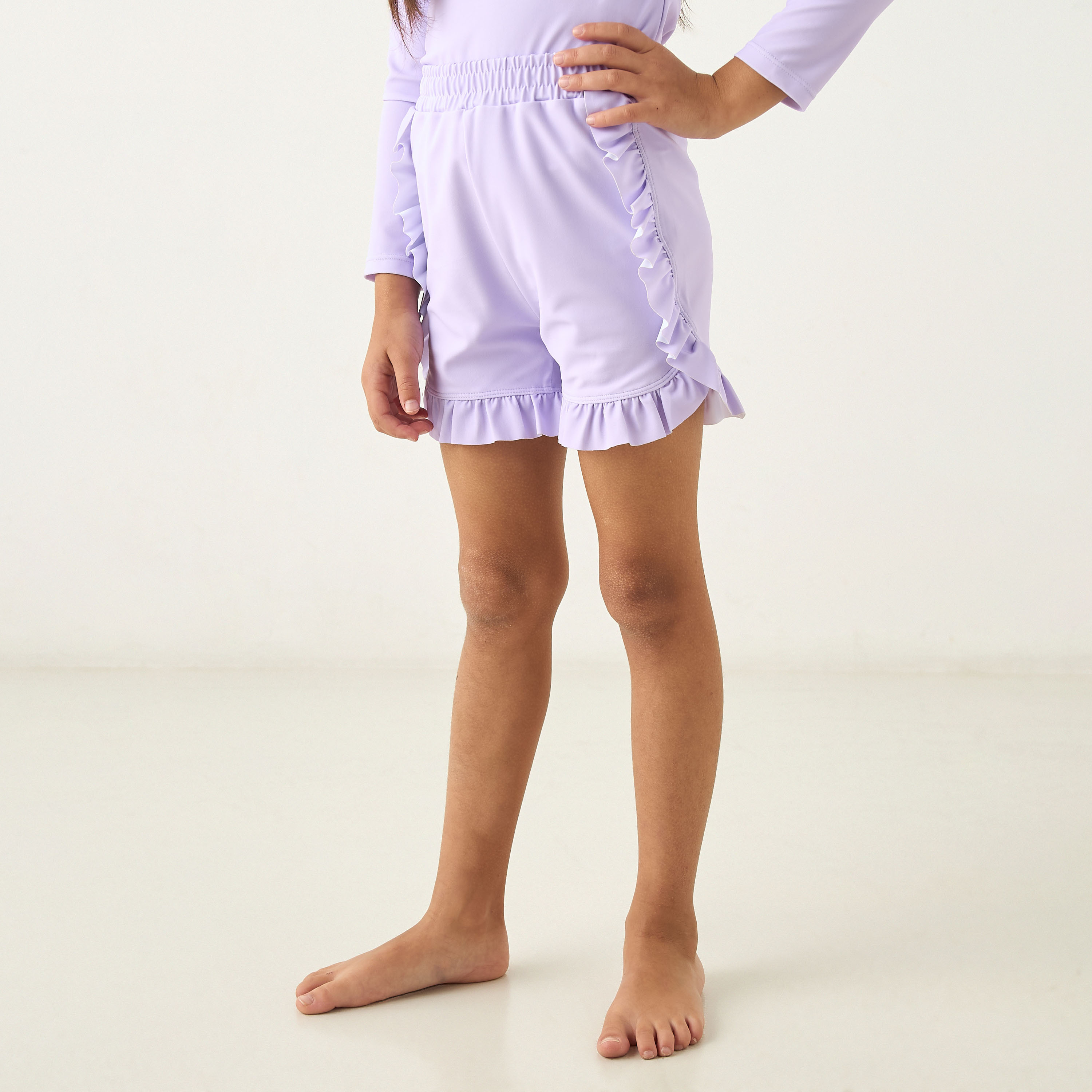 Juniors Heart Sequinned Long Sleeves Swim T-shirt and Shorts Set-baby-girls-clothing-swimwear-image-4
