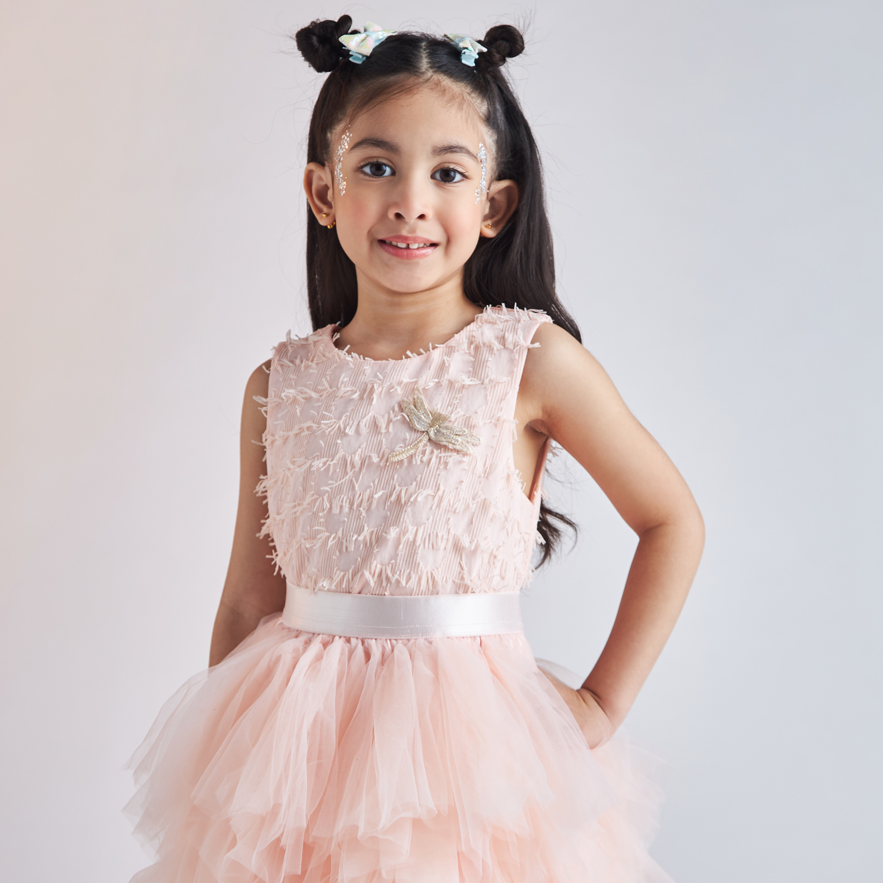 Juniors Textured Sleeveless Top with Applique Detail and Round Neck-girls-clothing-blousesandshirts-image-1