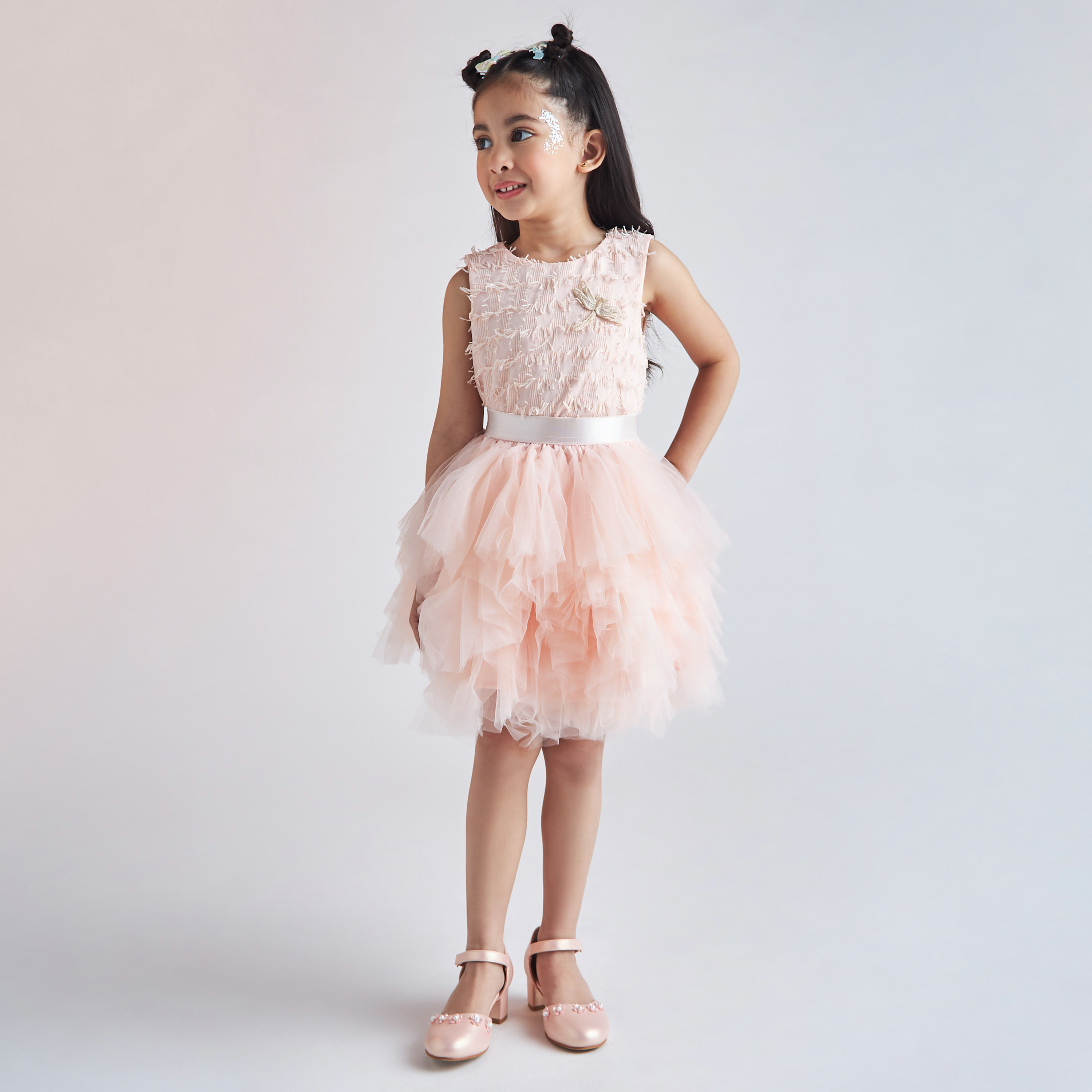 Juniors Textured Sleeveless Top with Applique Detail and Round Neck-girls-clothing-blousesandshirts-image-2