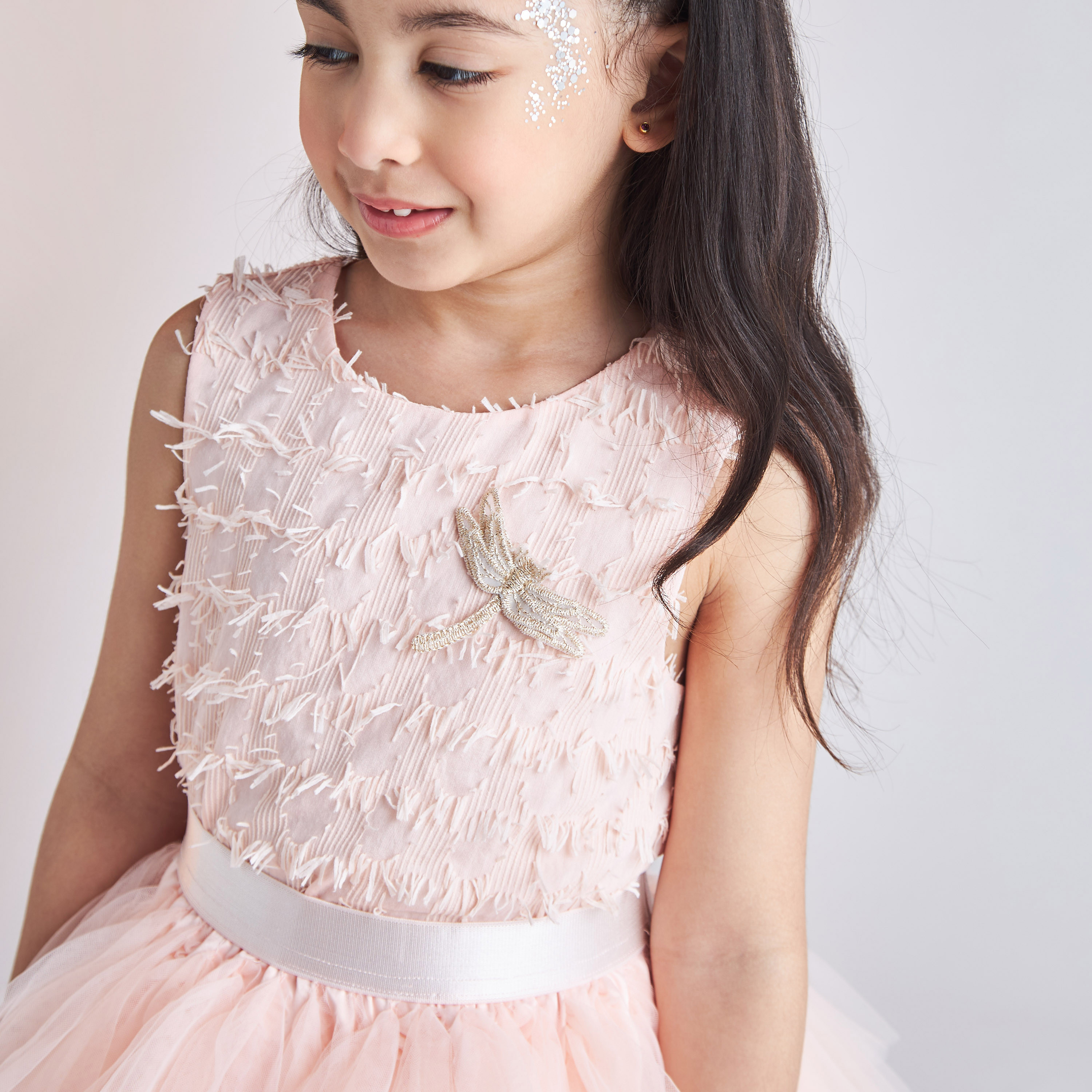Juniors Textured Sleeveless Top with Applique Detail and Round Neck-girls-clothing-blousesandshirts-image-4