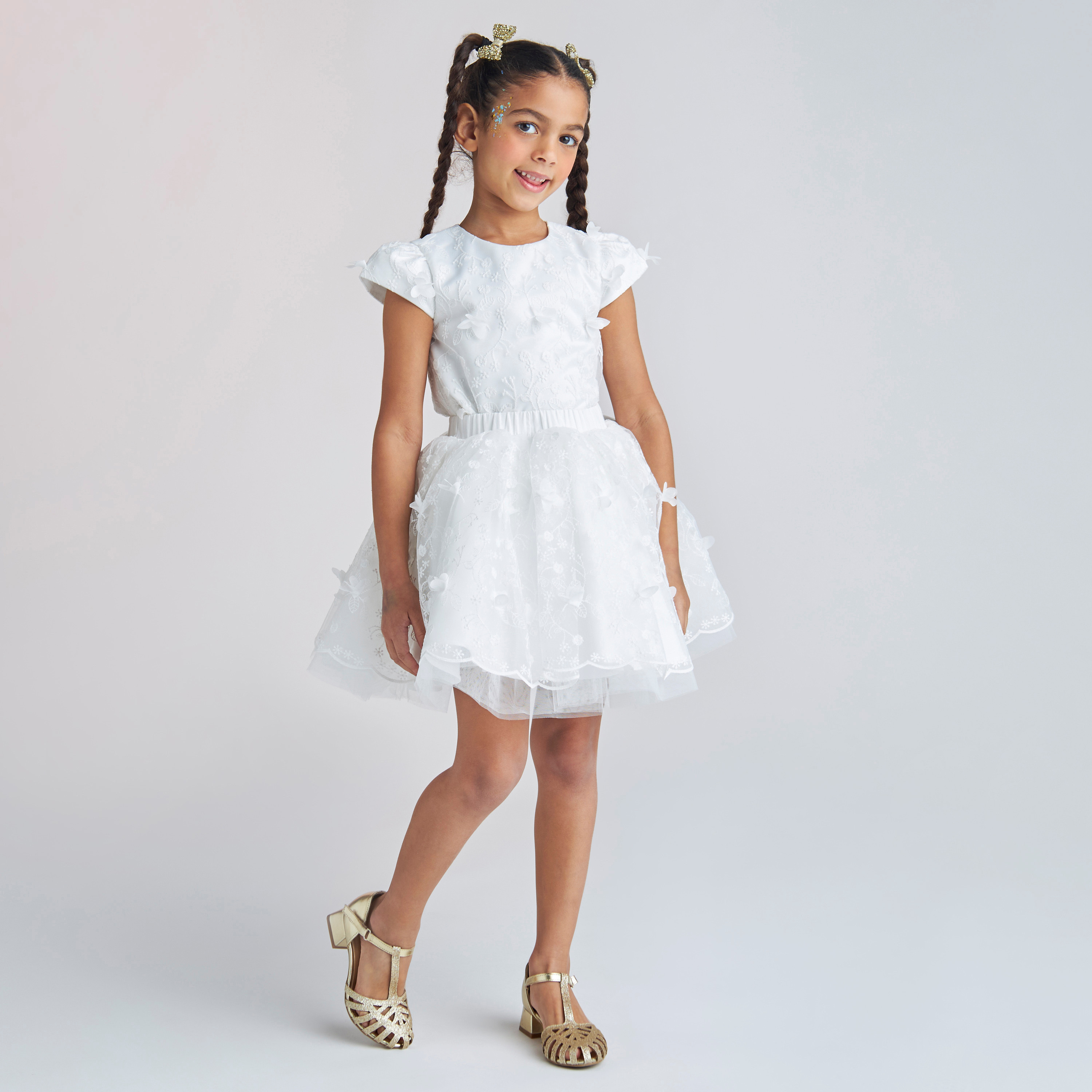 Juniors Floral Textured Cap Sleeve Top and Skirt Set-baby-girls-clothing-setsandcoords-image-1