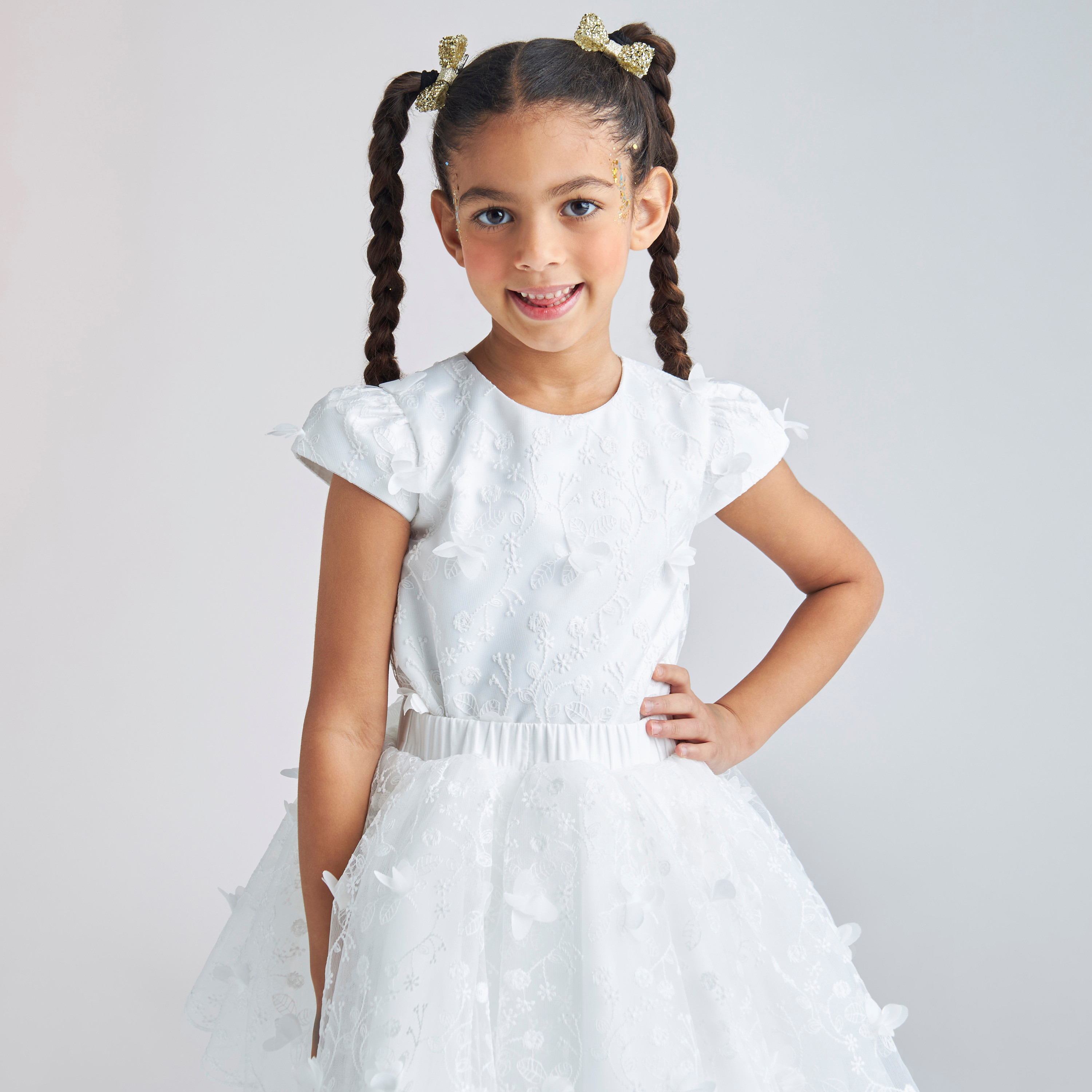 Juniors Floral Textured Cap Sleeve Top and Skirt Set-baby-girls-clothing-setsandcoords-image-2