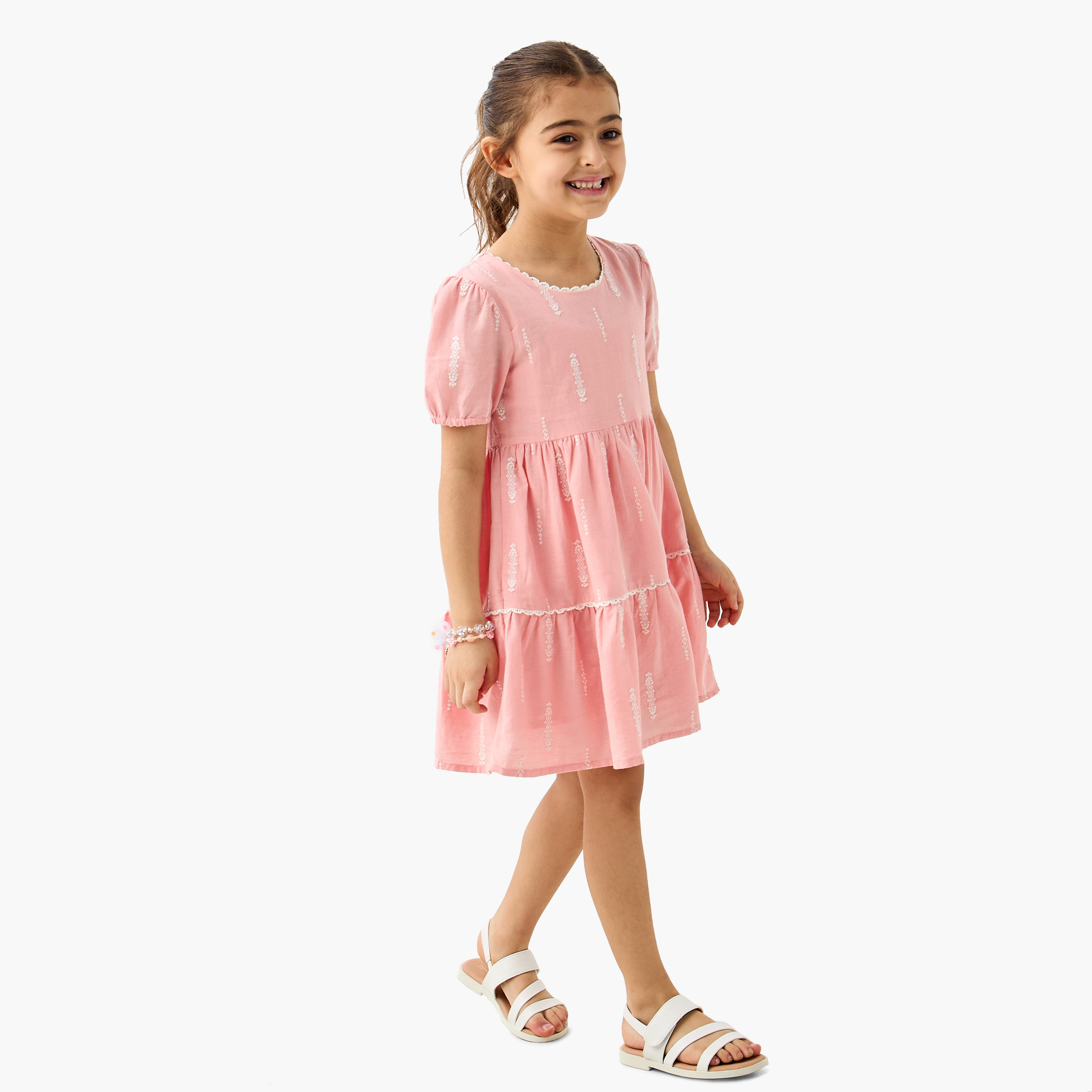 Eligo Embroidered Tiered Dress with Long Sleeves-girls-clothing-dressesandjumpsuits-image-2