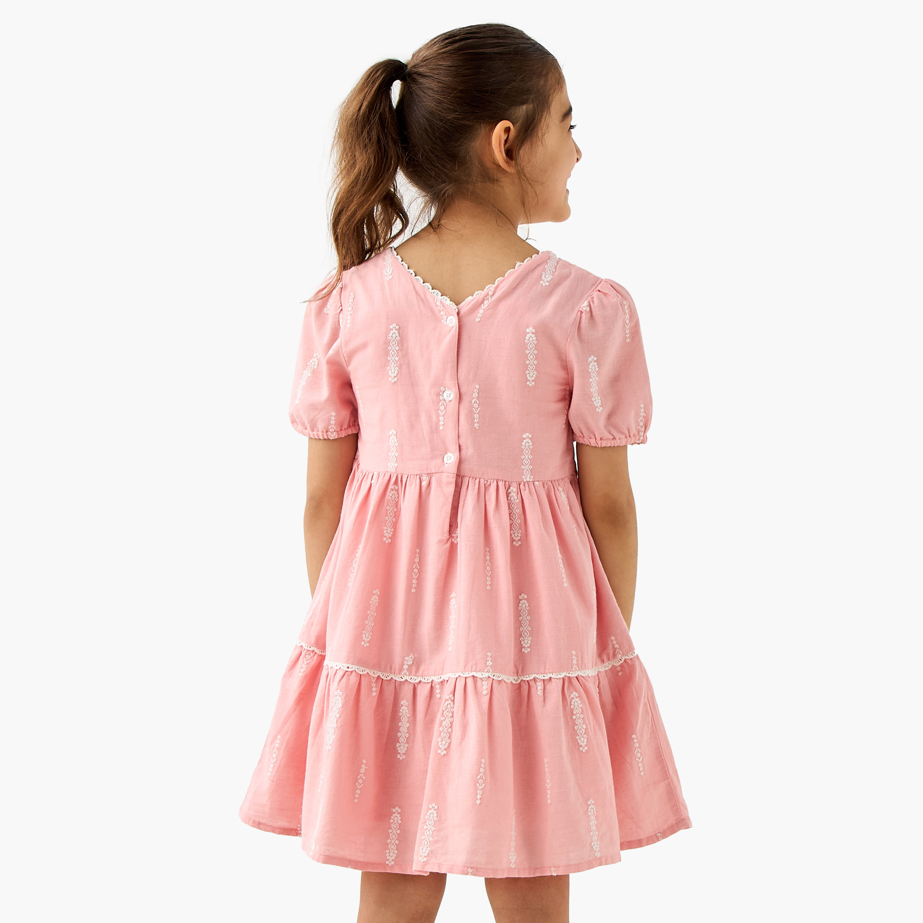 Eligo Embroidered Tiered Dress with Long Sleeves-girls-clothing-dressesandjumpsuits-image-3