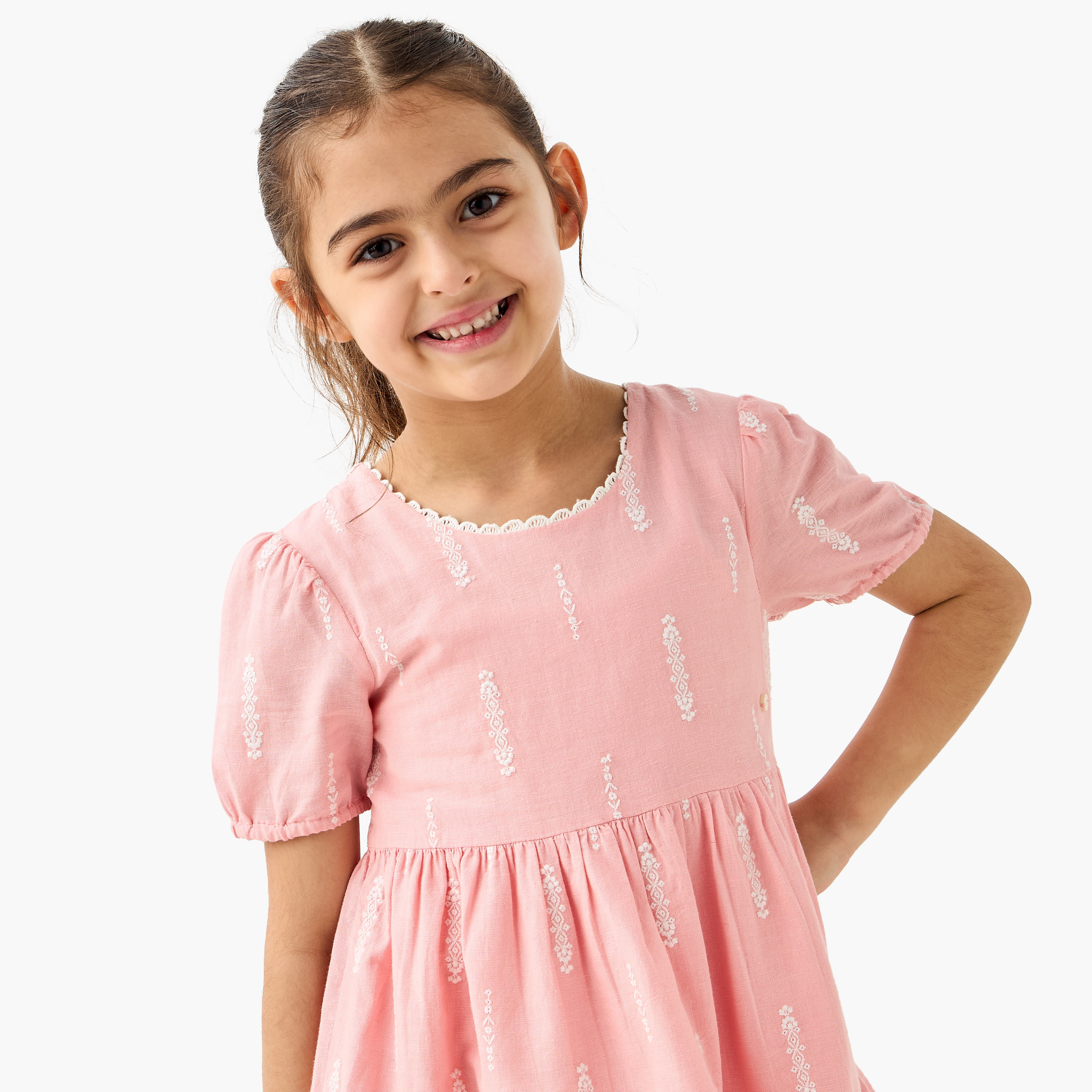 Eligo Embroidered Tiered Dress with Long Sleeves-girls-clothing-dressesandjumpsuits-image-4
