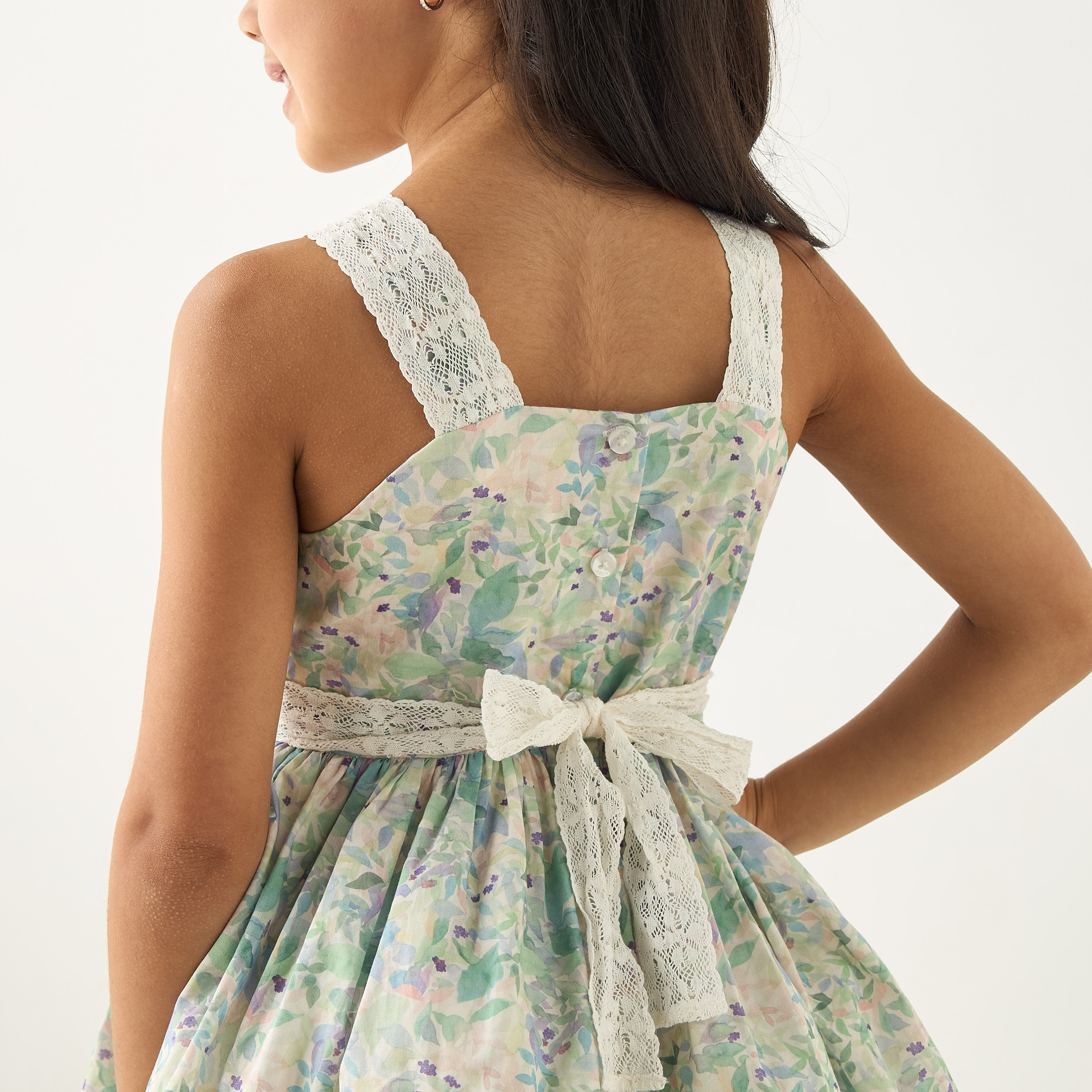 فستان إيه لاين بتطريز زهري وحزام ربط من إليجو-girls-clothing-dressesandjumpsuits-image-4