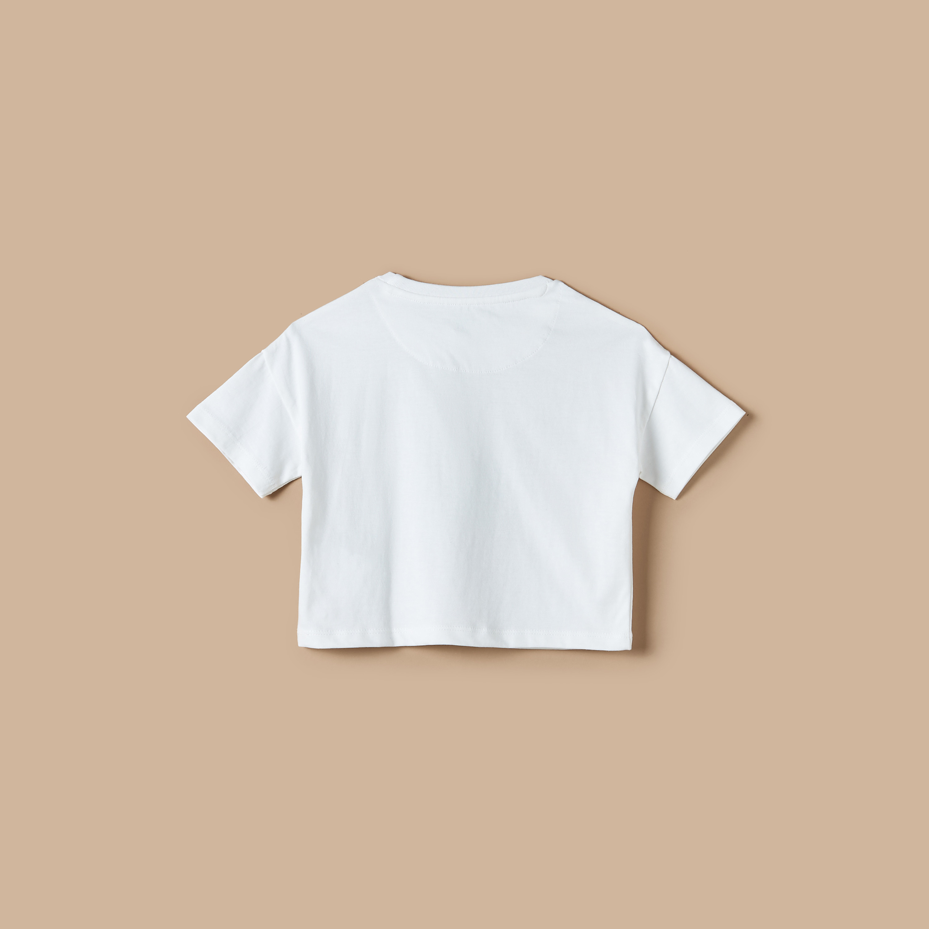 Lee Cooper Butterfly Embellished T-shirt with Short Sleeves and Round Neck-girls-clothing-tshirts-image-2