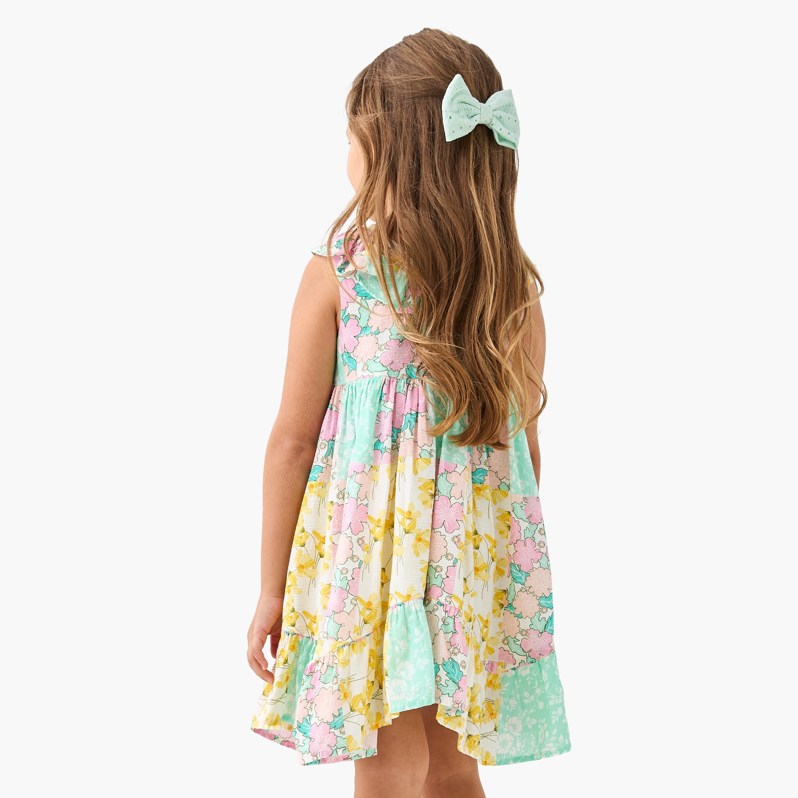 فستان دون أكمام بكشكش وطبعات زهرية من لي كوبر-girls-clothing-dressesandjumpsuits-image-3