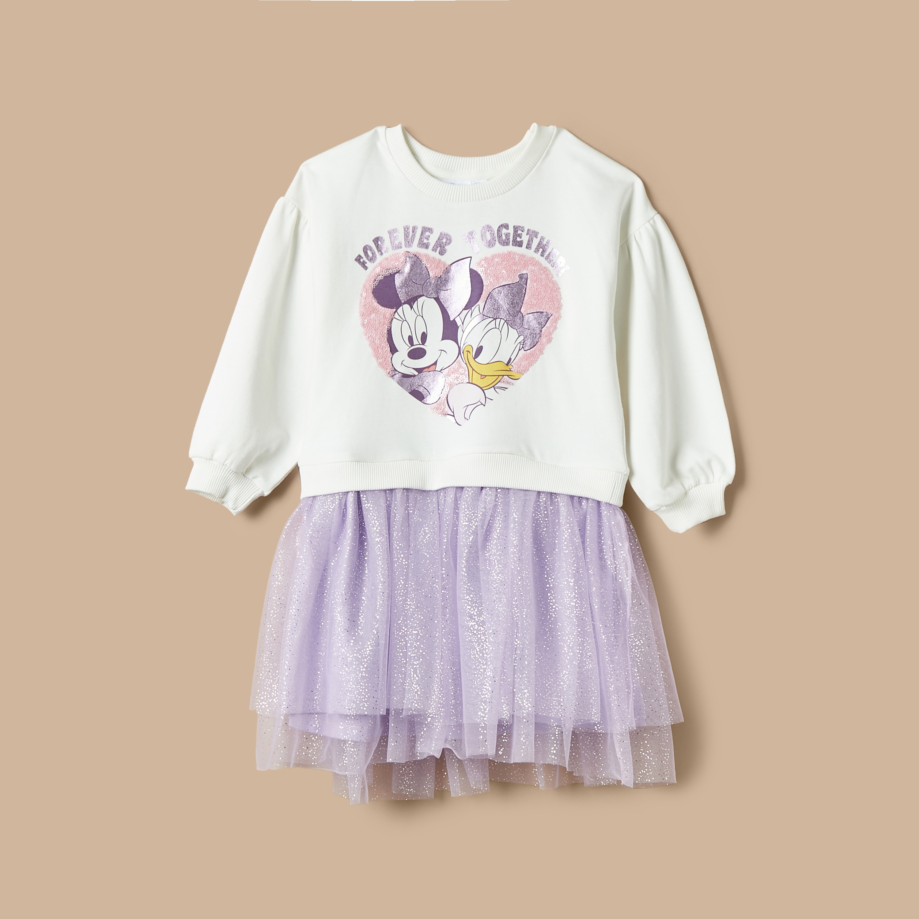Disney Minnie Mouse and Daisy Duck Mixed Media Dress-girls-clothing-dressesandjumpsuits-image-1
