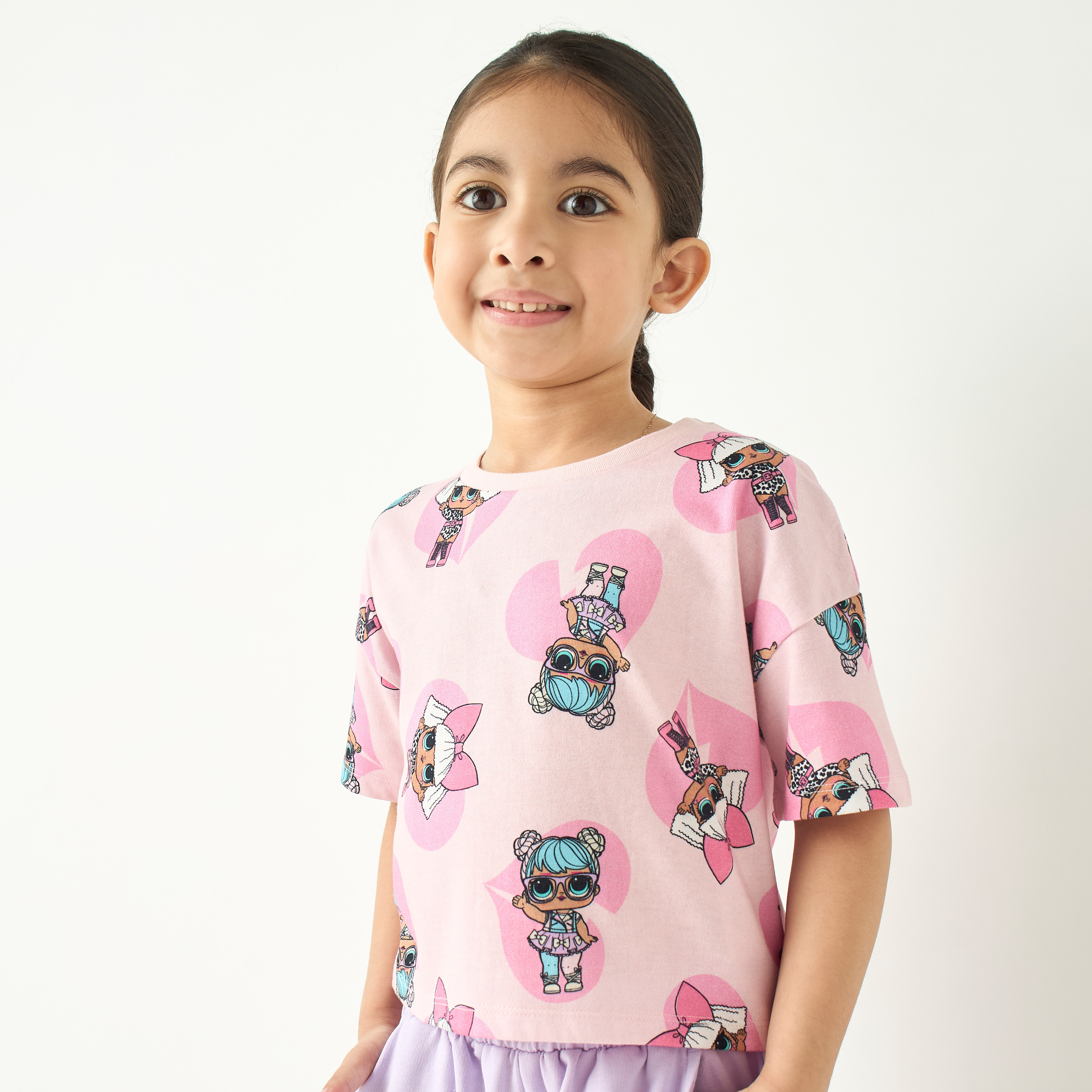 L.O.L! Surprise Print T-shirt with Short Sleeves - Set of 2-girls-clothing-multipacks-image-3