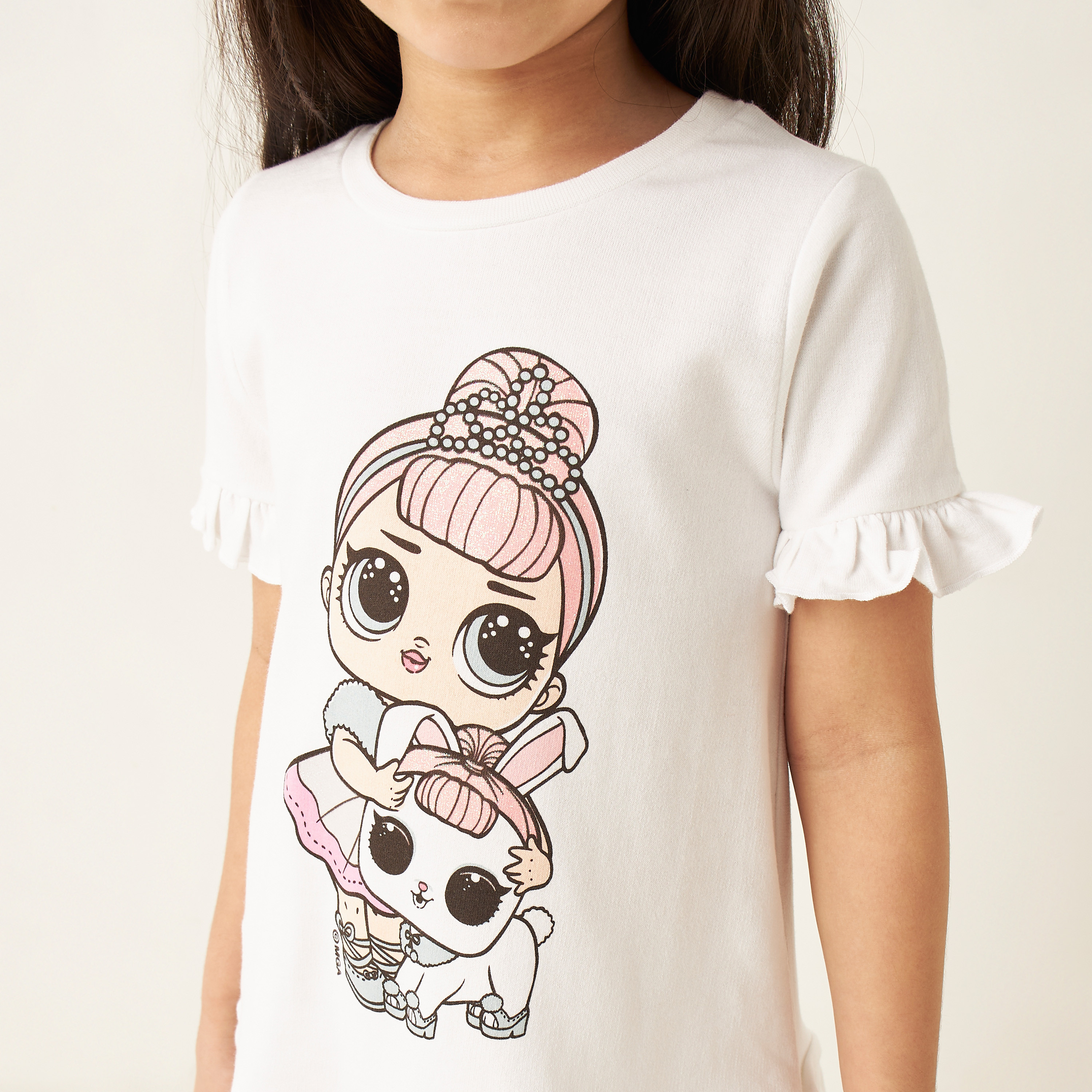L.O.L. Surprise! Print Dress with Short Sleeves-girls-clothing-dressesandjumpsuits-image-3