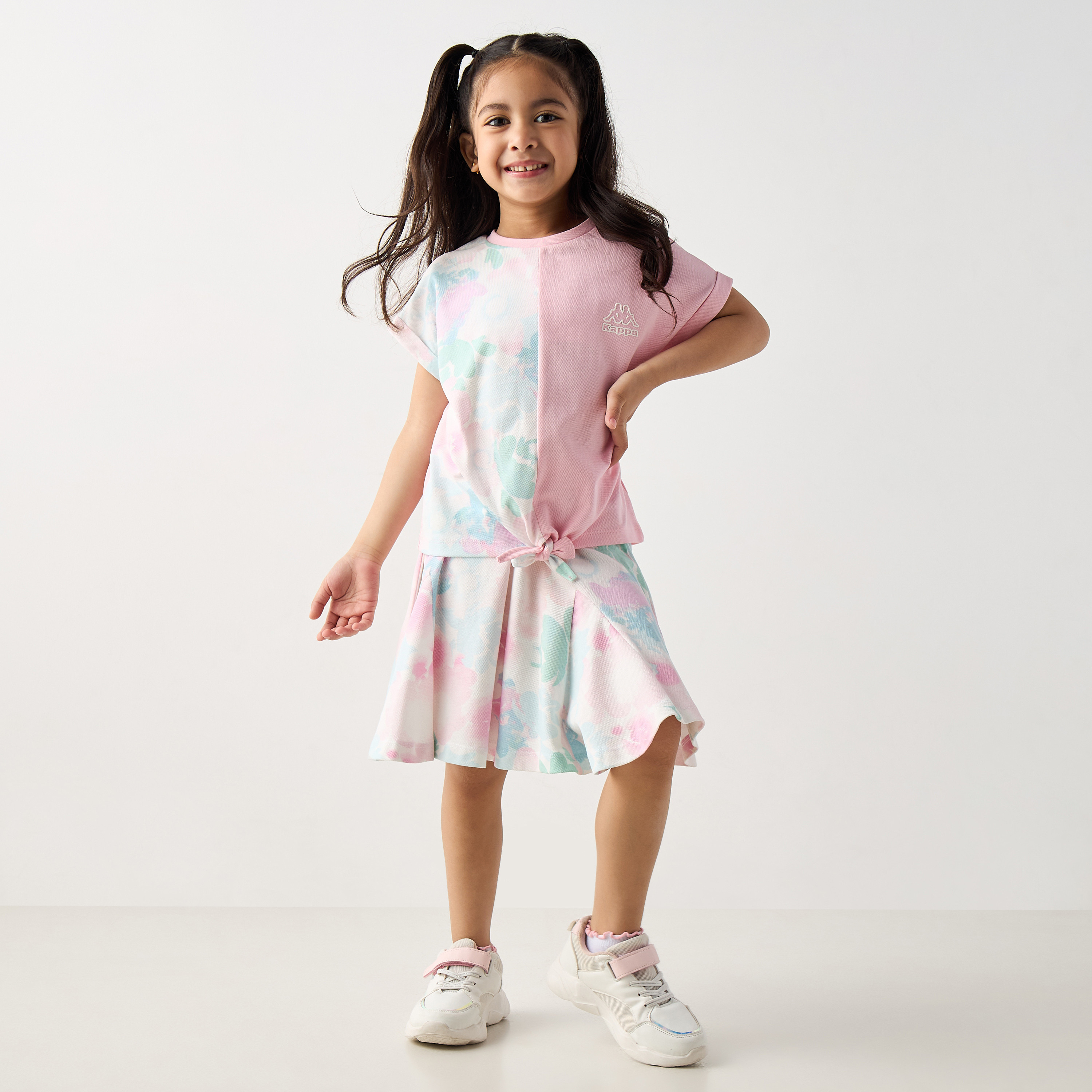 Kappa All-Over Floral Print Skirt with Elasticated Waist-girls-clothing-bottoms-skirts-image-2