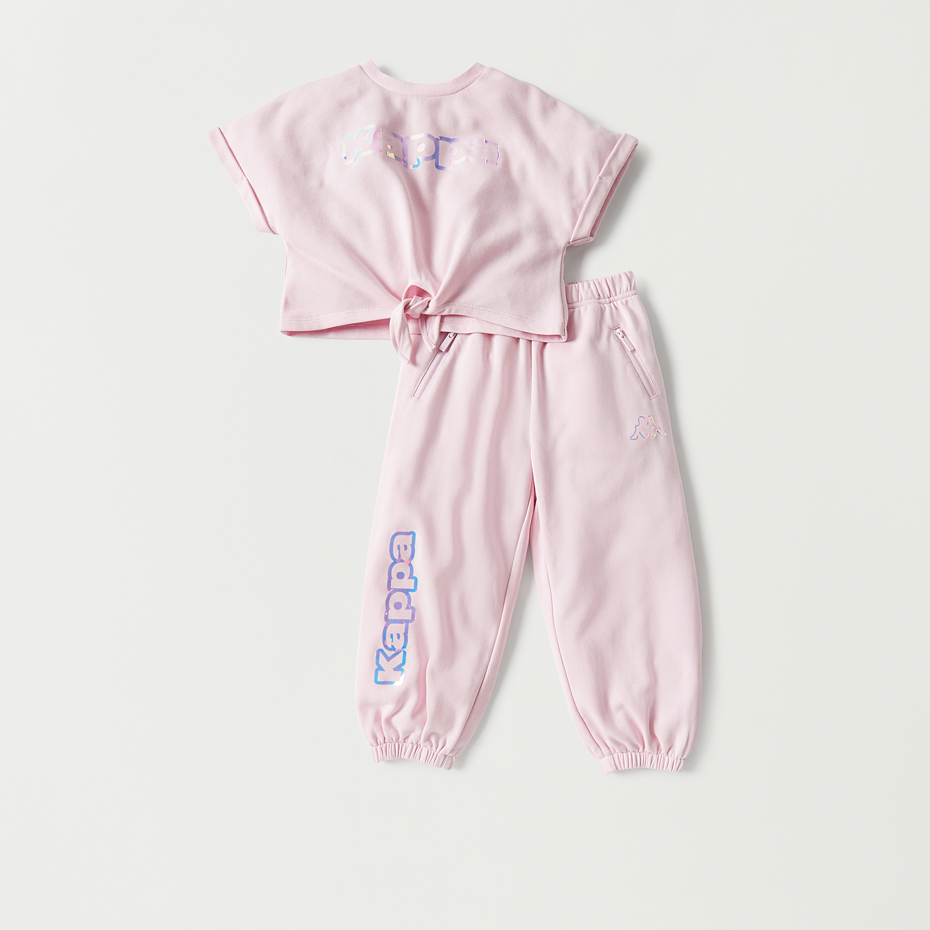 Kappa Printed T-shirt and Joggers Set-baby-girls-clothing-setsandcoords-image-1