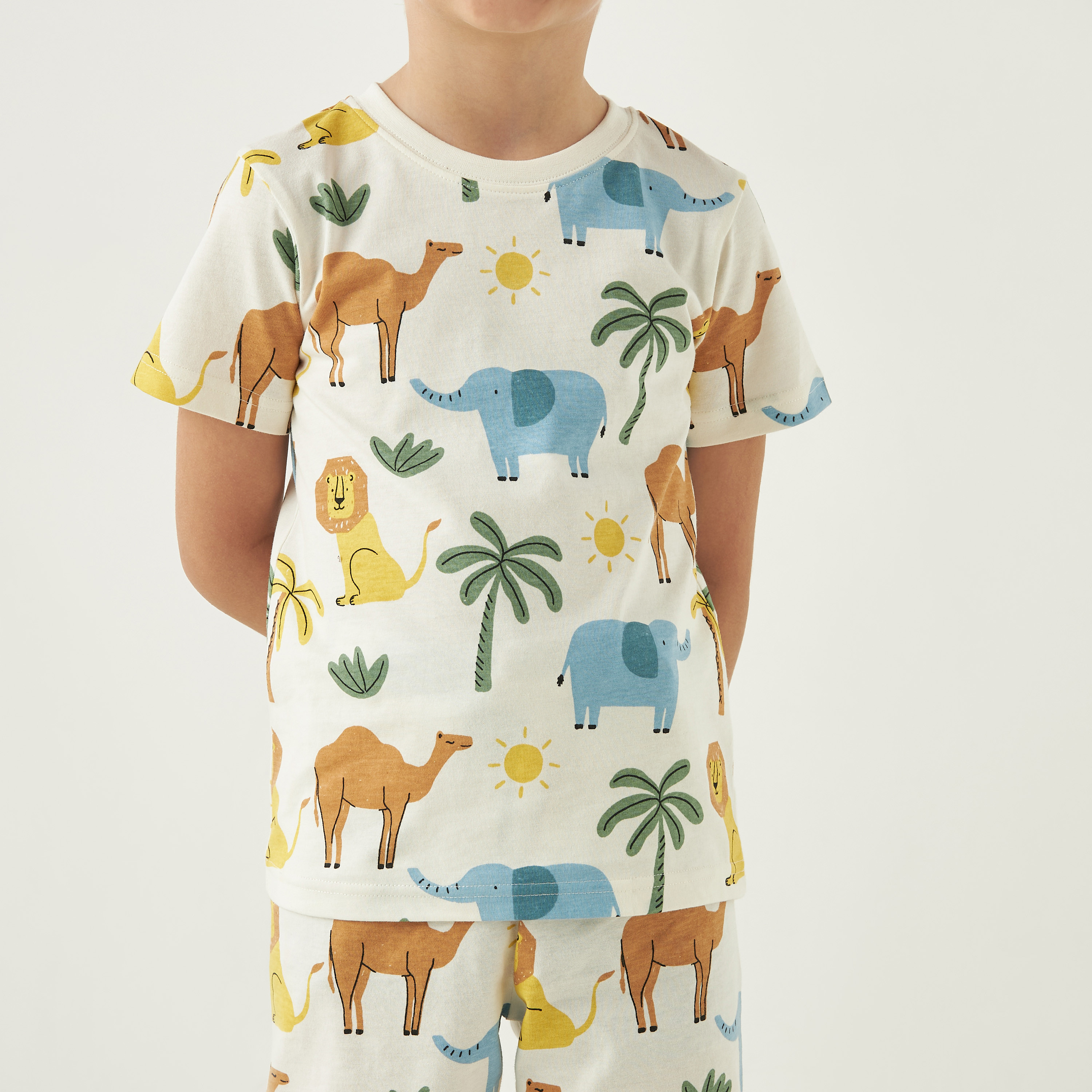 Juniors All-Over Animal Print T-shirt and Pyjama Set-boys-clothing-nightwear-image-5