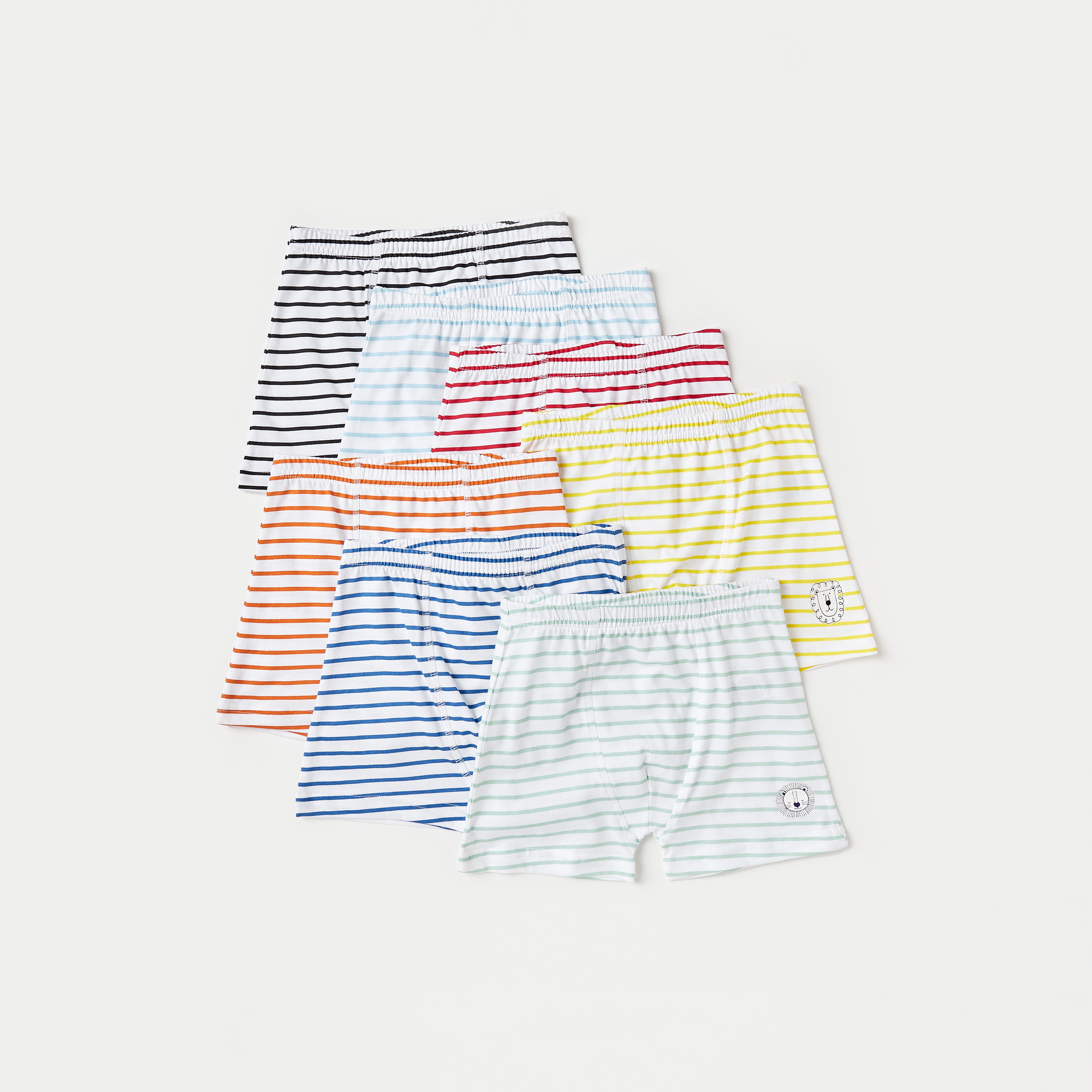 Juniors Striped Trunks - Set of 7-baby-boys-clothing-innerwear-image-1