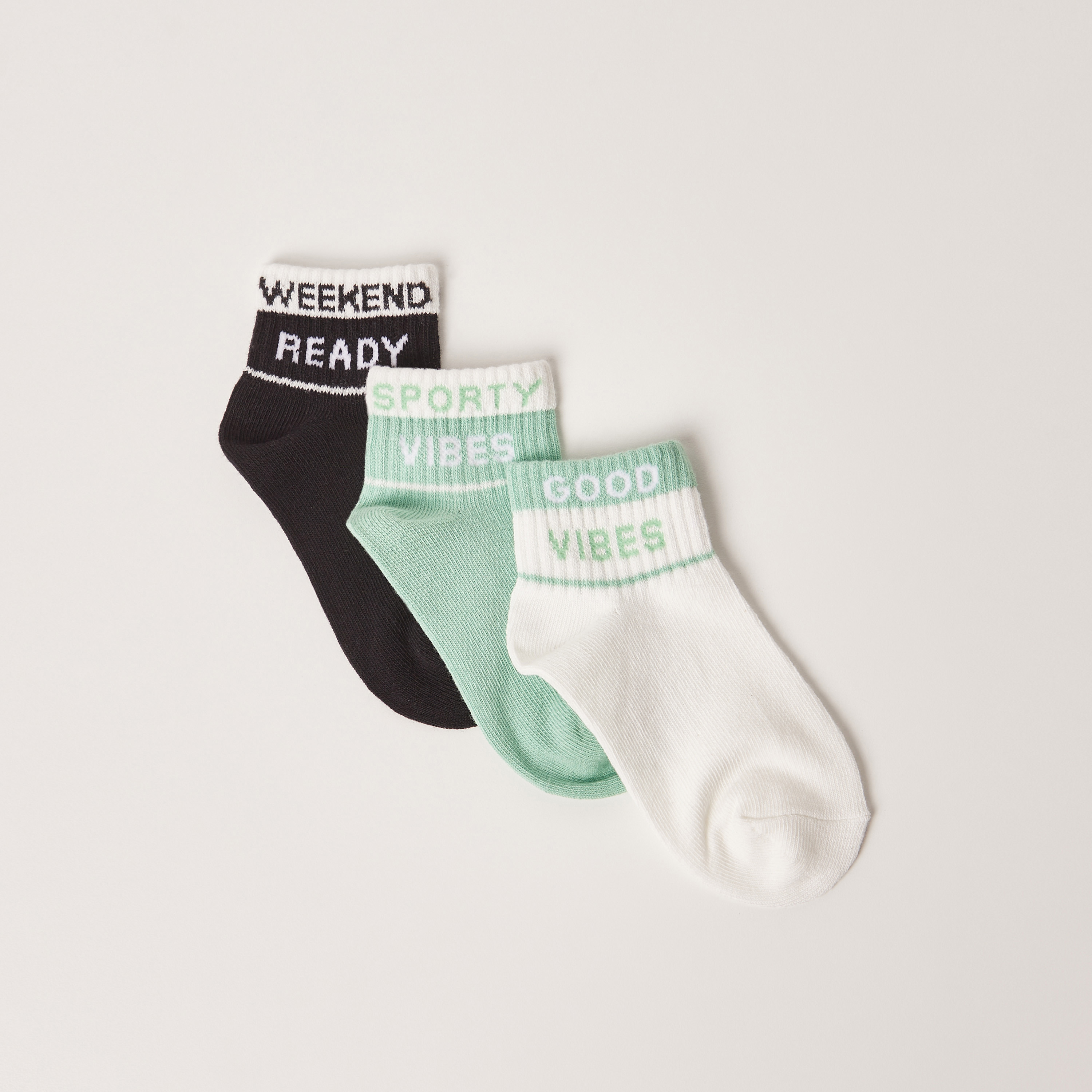 Juniors Slogan Print Socks - Set of 3-boys-accessories-socks-image-2