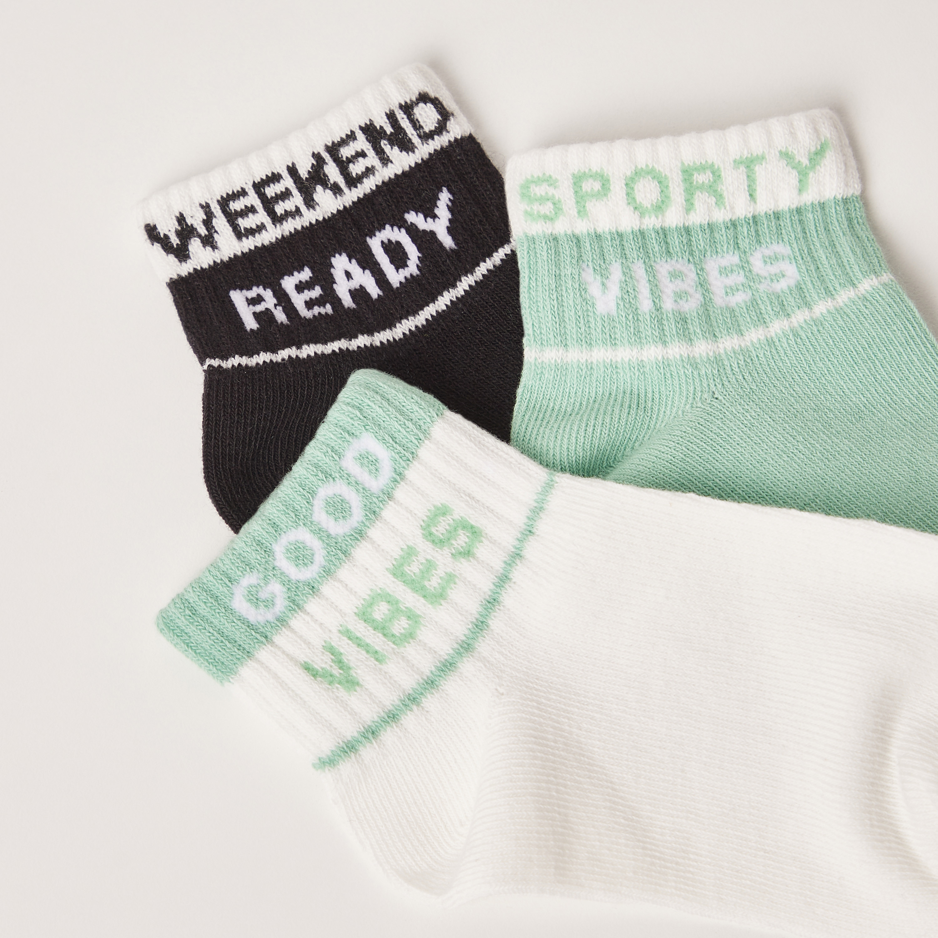 Juniors Slogan Print Socks - Set of 3-boys-accessories-socks-image-3