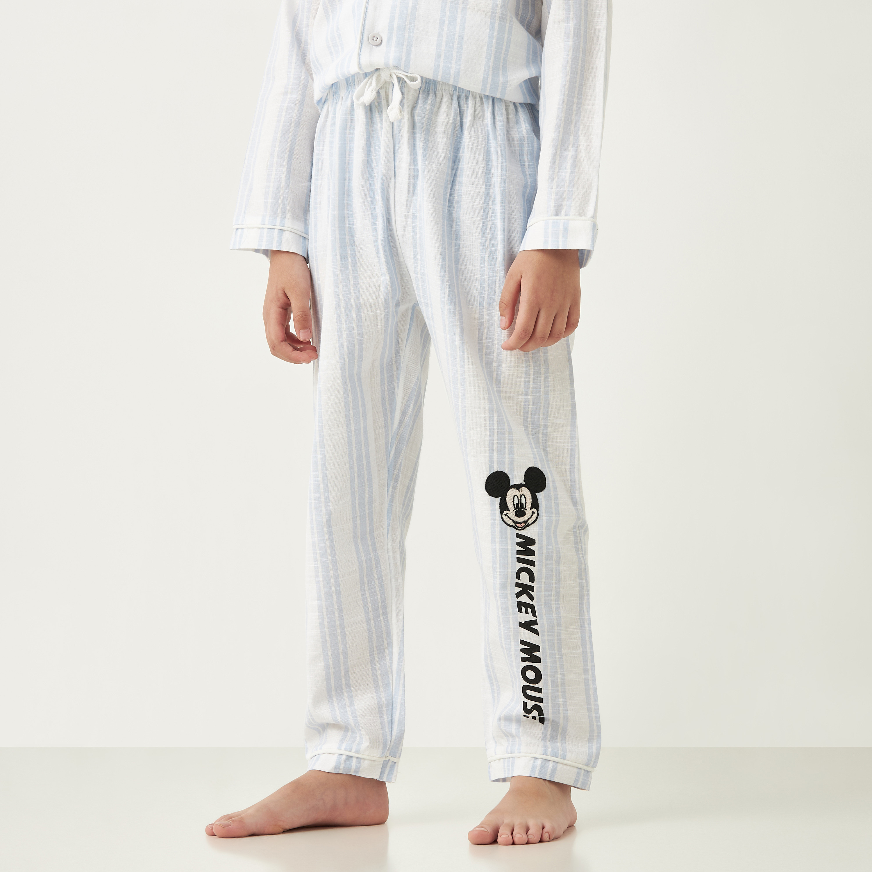 Disney Mickey Mouse Print Shirt and Pyjama Set-boys-clothing-nightwear-image-3