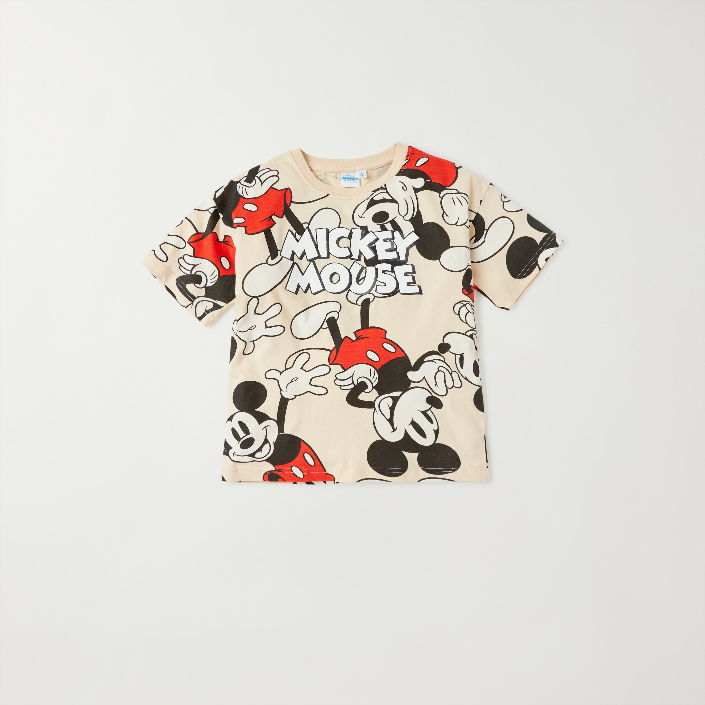 Disney All-Over Mickey Mouse Print T-shirt and Elasticated Shorts Sets-boys-clothing-nightwear-image-2