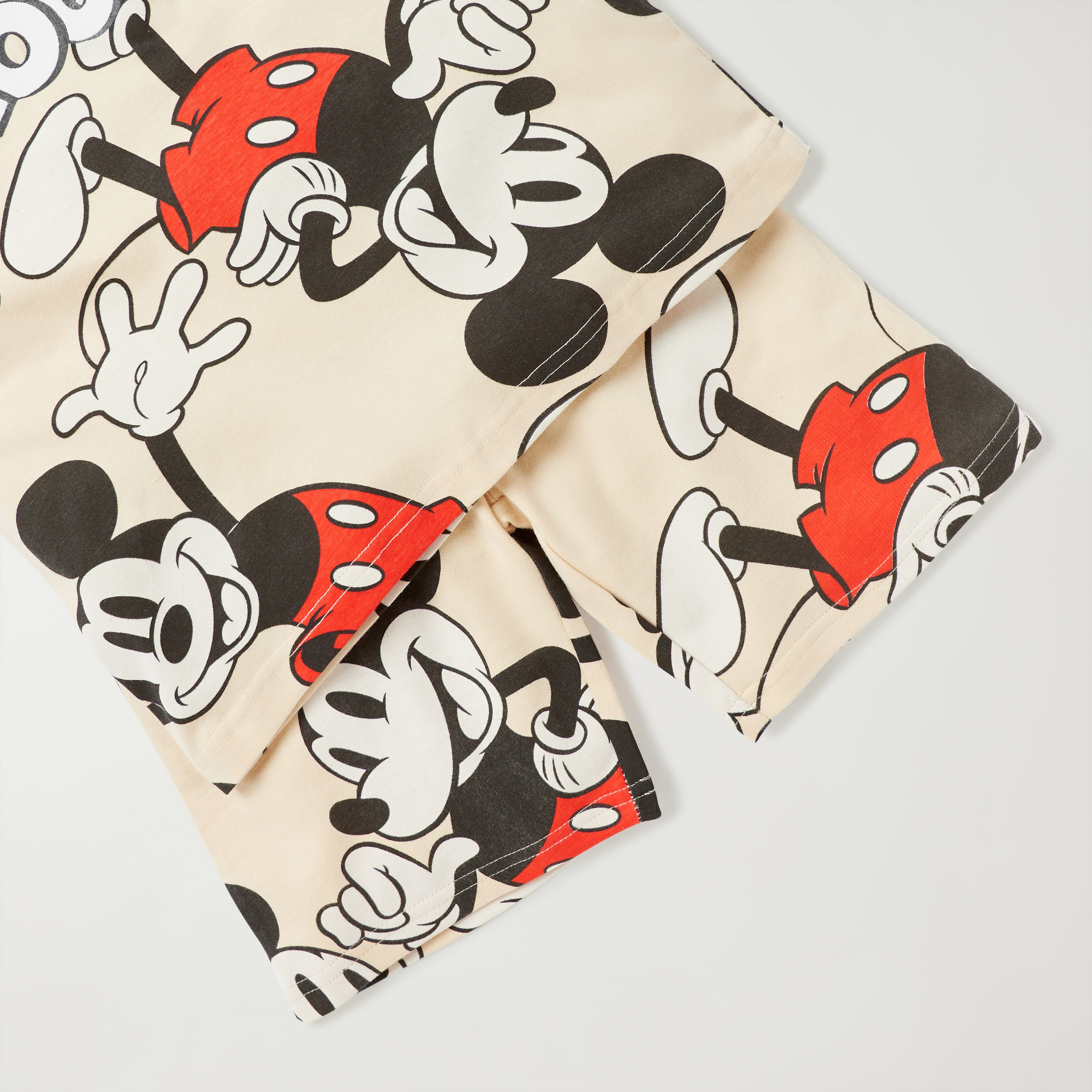 Disney All-Over Mickey Mouse Print T-shirt and Elasticated Shorts Sets-boys-clothing-nightwear-image-5