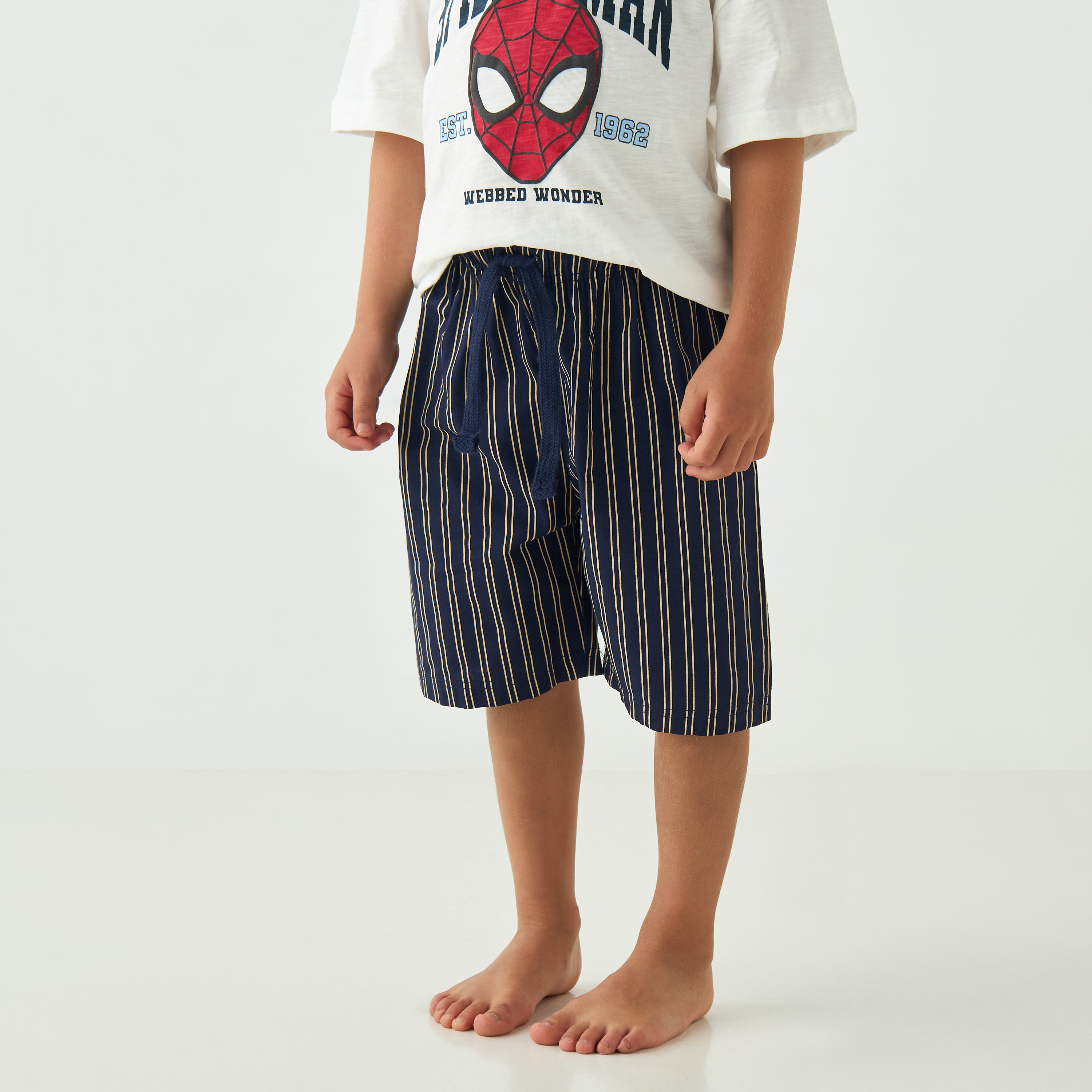 Spider-Man Print T-shirt and Shorts Set-boys-clothing-nightwear-image-3
