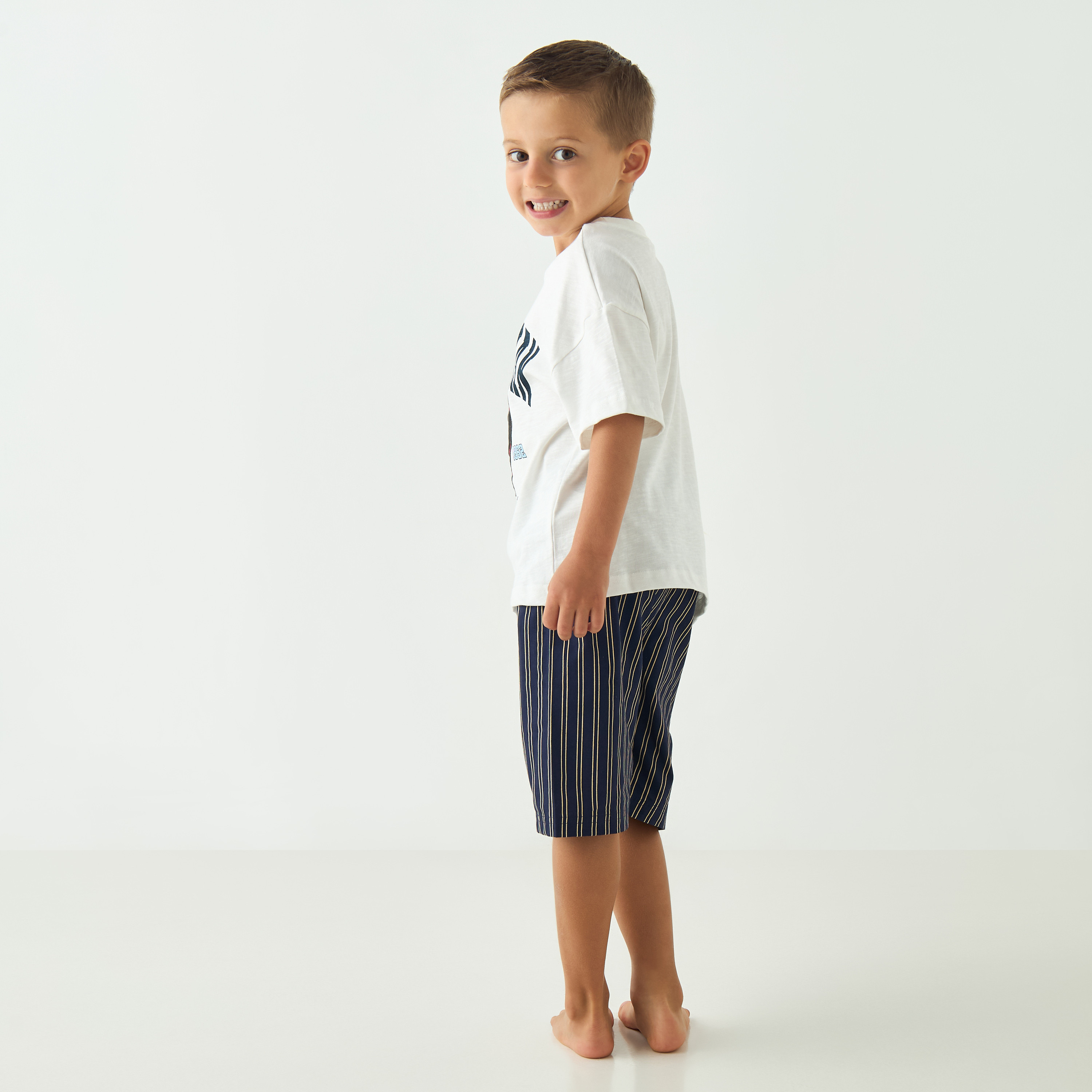 Spider-Man Print T-shirt and Shorts Set-boys-clothing-nightwear-image-4